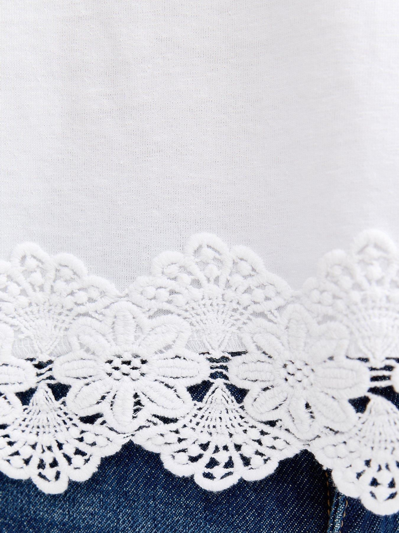 Image 5 of 5 of New Look White Lace Trim Top