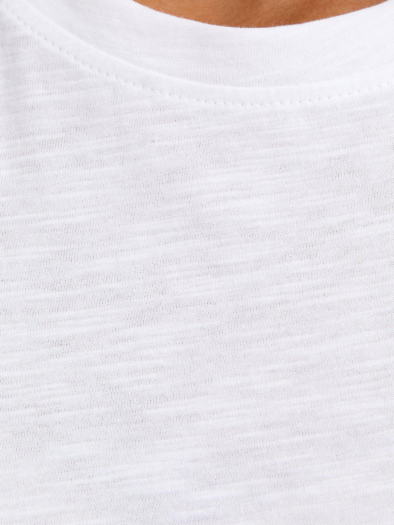  image of new-look-cotton-slub-frill-sleeve-t-shirt-white