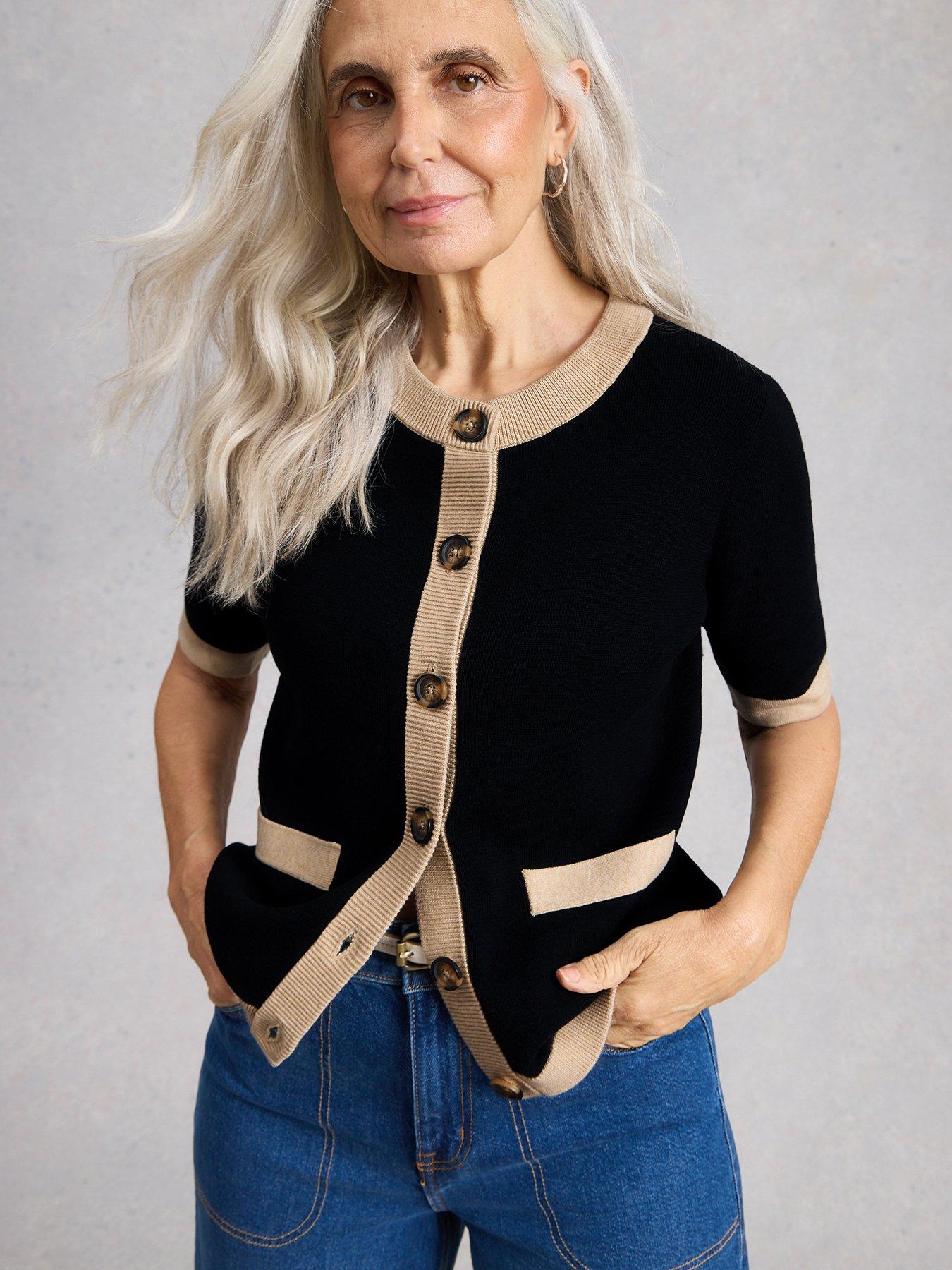 White Stuff Charlotte Short Sleeve Cardigan - Black