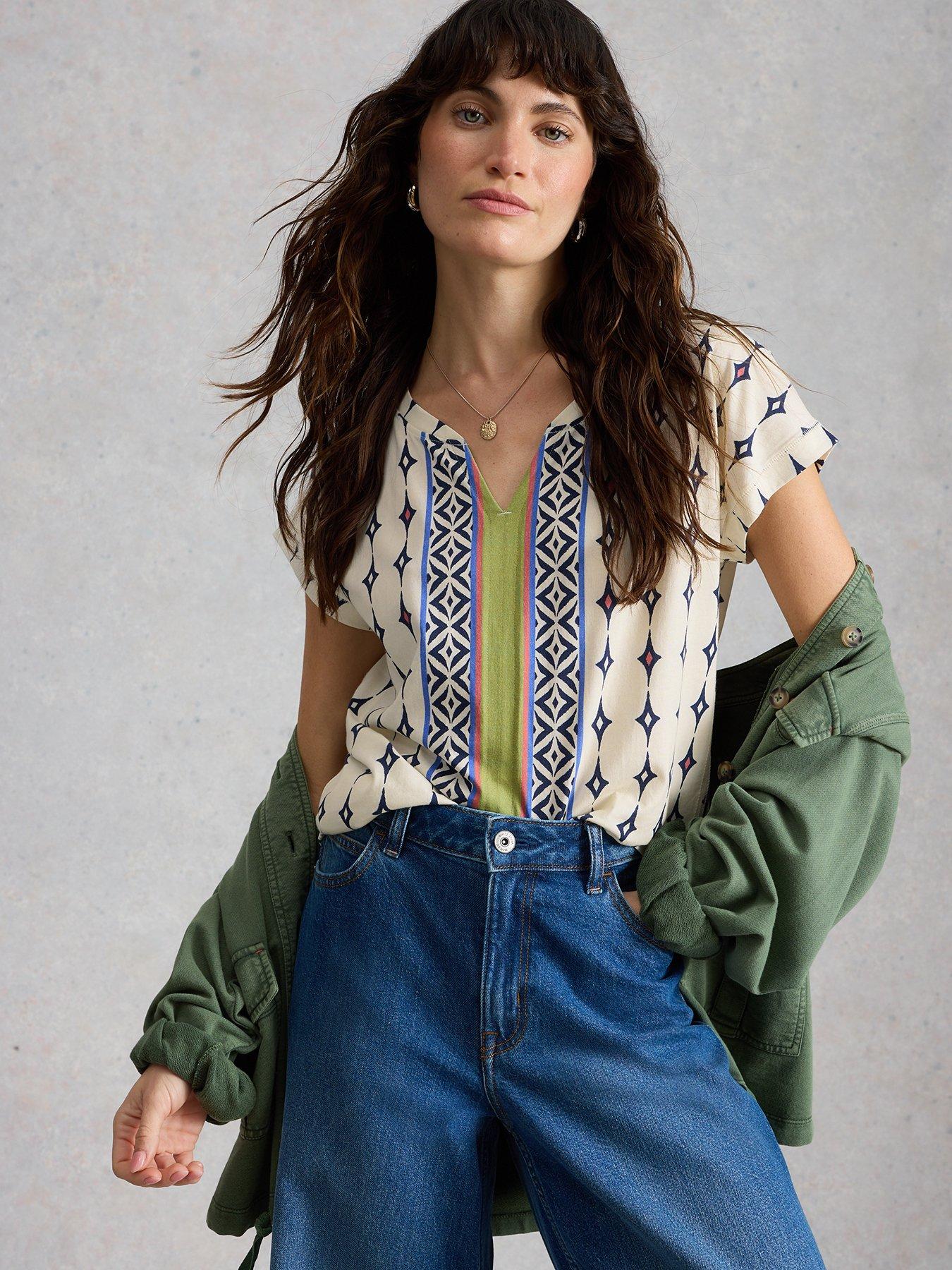  image of white-stuff-nelly-notch-neck-tee