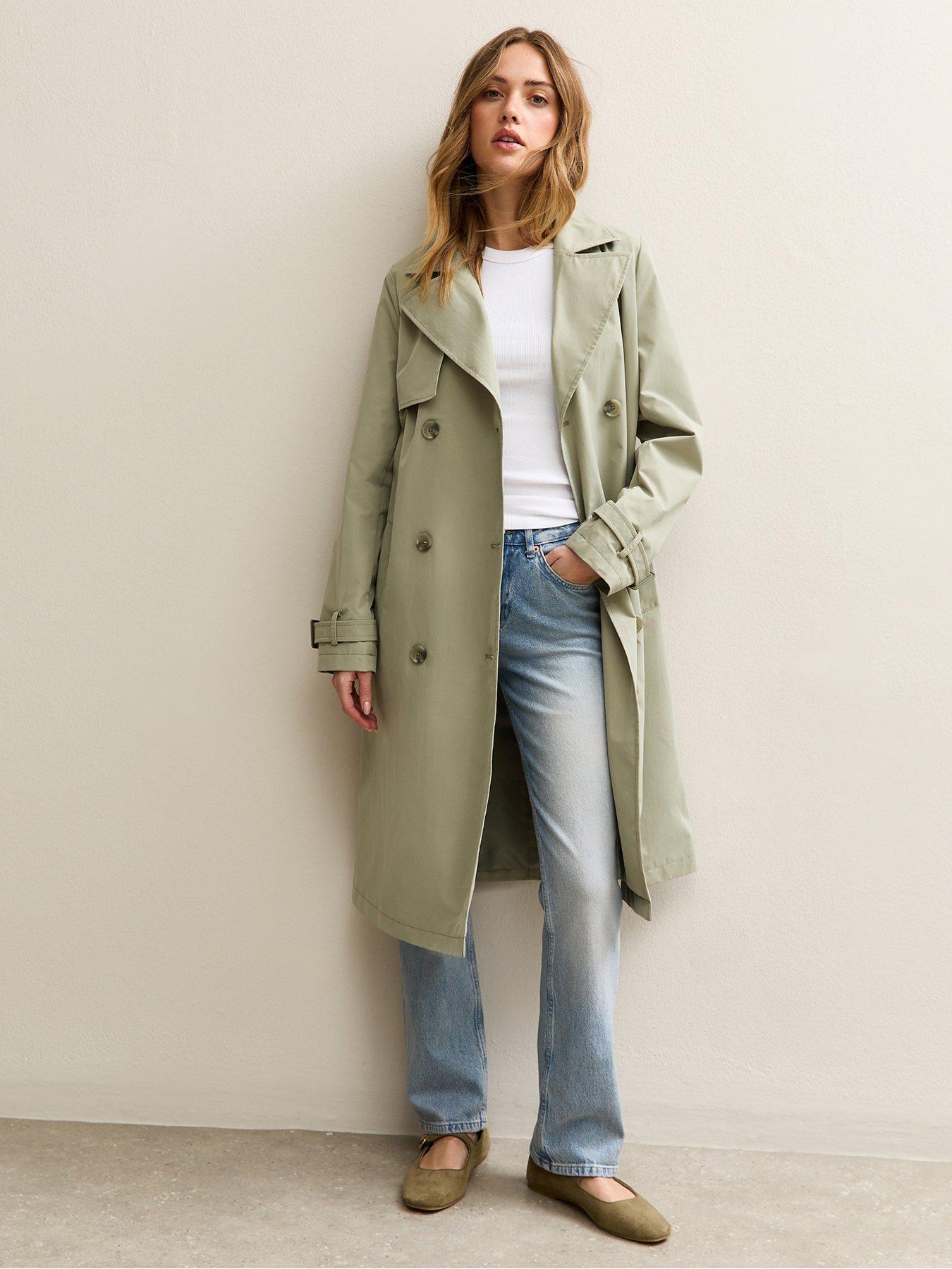  image of new-look-double-breasted-trench-coat-light-khaki