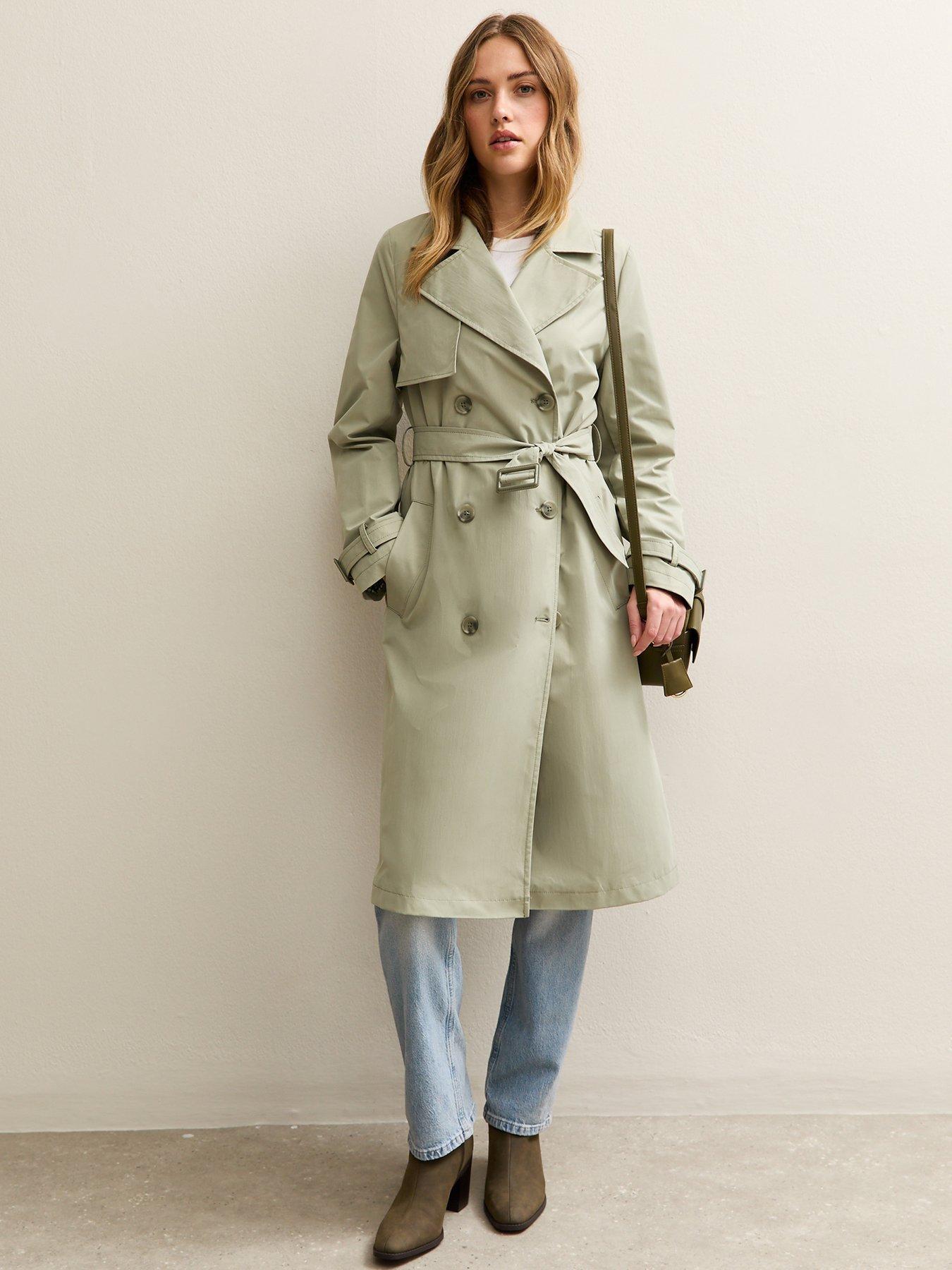  image of new-look-double-breasted-trench-coat-light-khaki