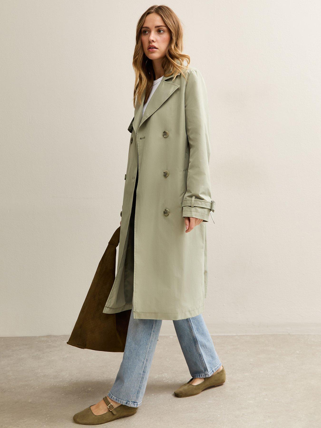  image of new-look-double-breasted-trench-coat-light-khaki