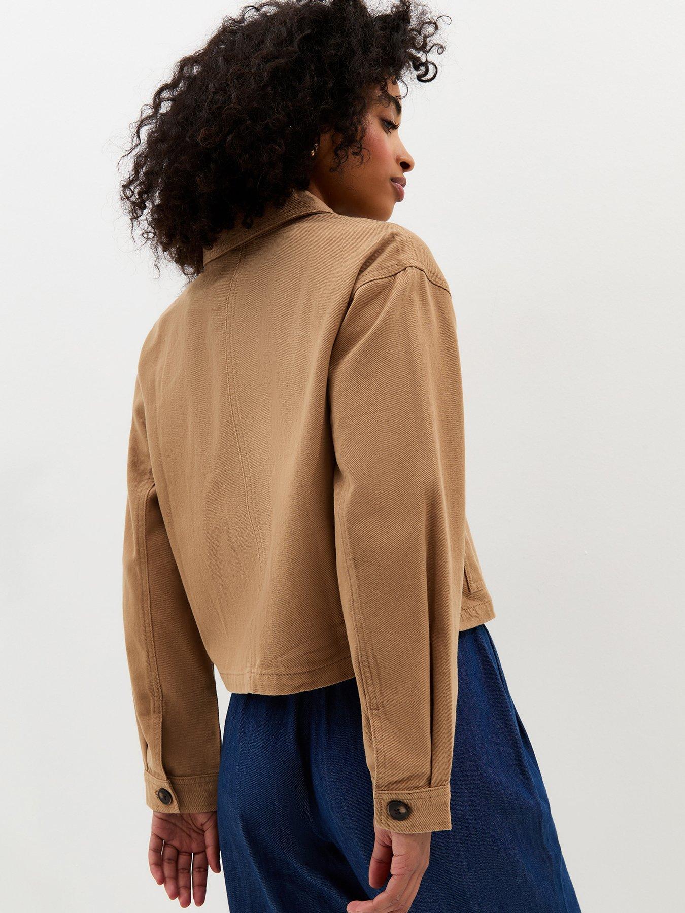  image of new-look-flap-pocket-cotton-shacket-brown