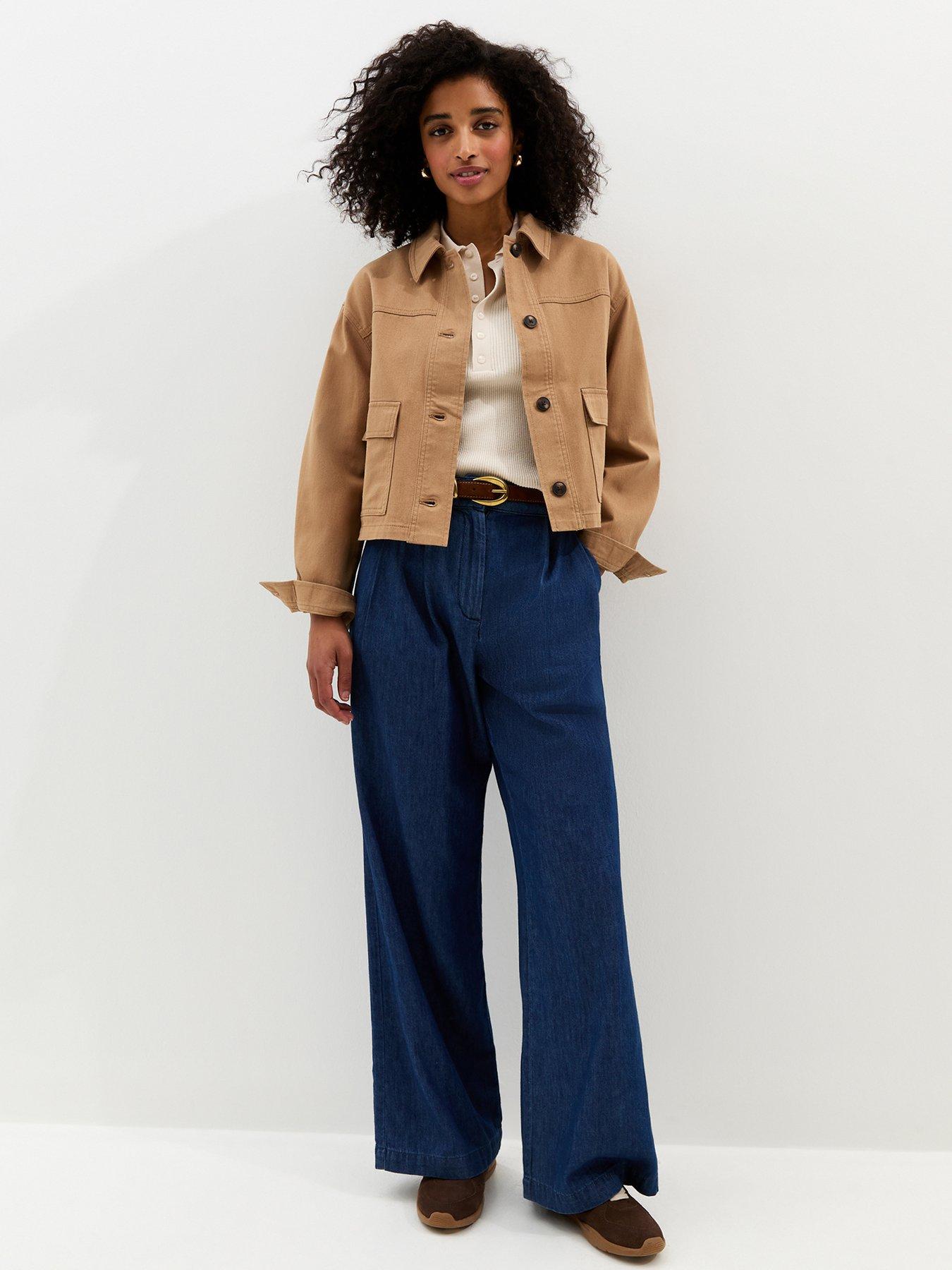  image of new-look-flap-pocket-cotton-shacket-brown