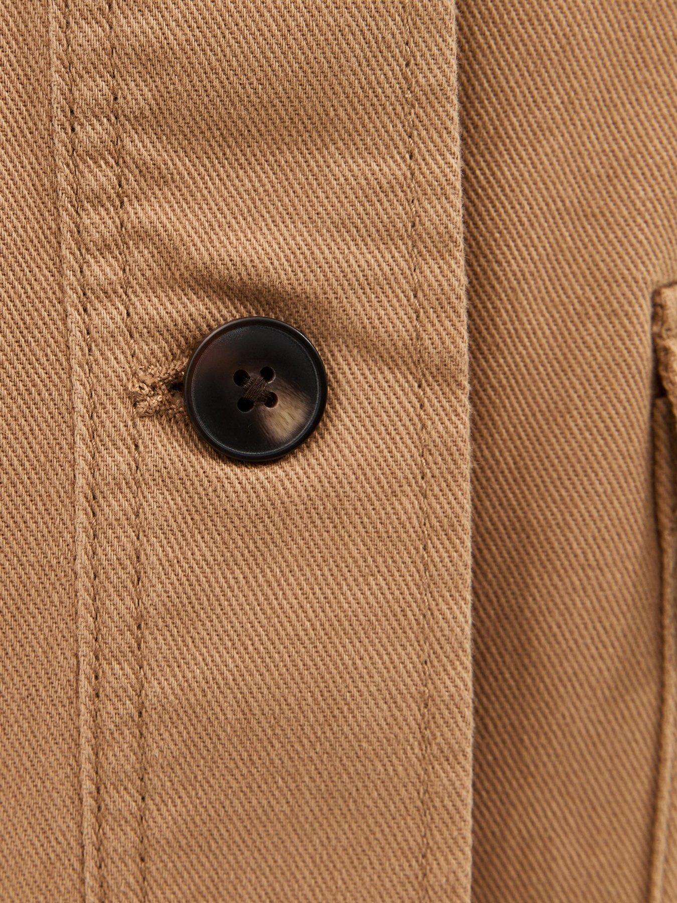  image of new-look-flap-pocket-cotton-shacket-brown