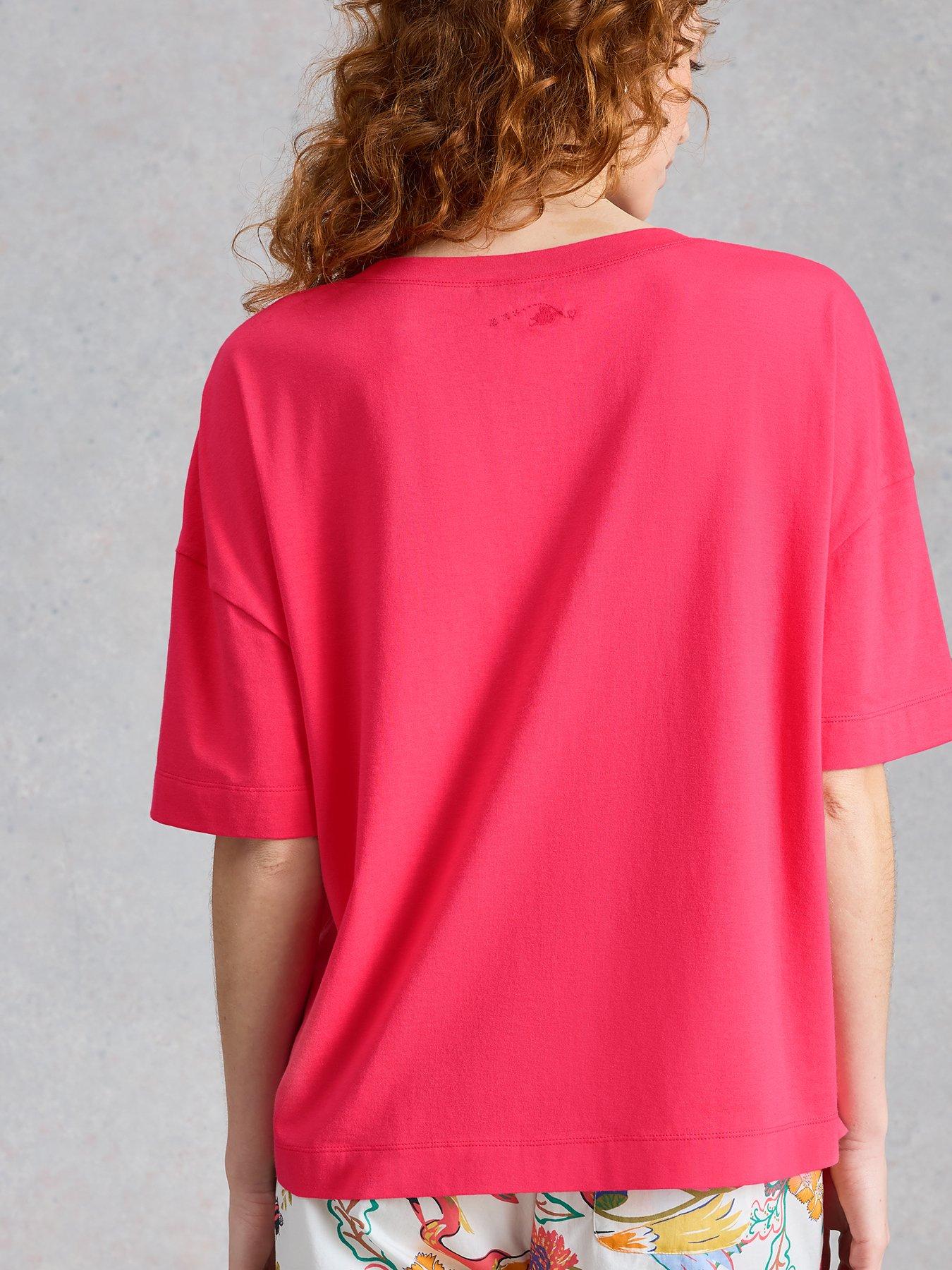  image of white-stuff-maya-boxy-pyjama-t-shirt-pink