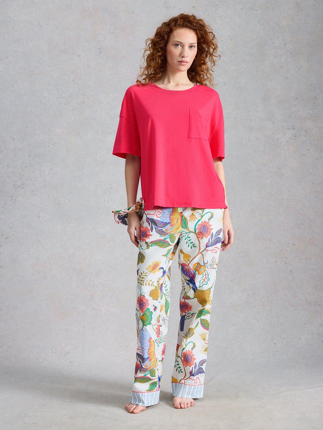  image of white-stuff-maya-boxy-pyjama-t-shirt-pink