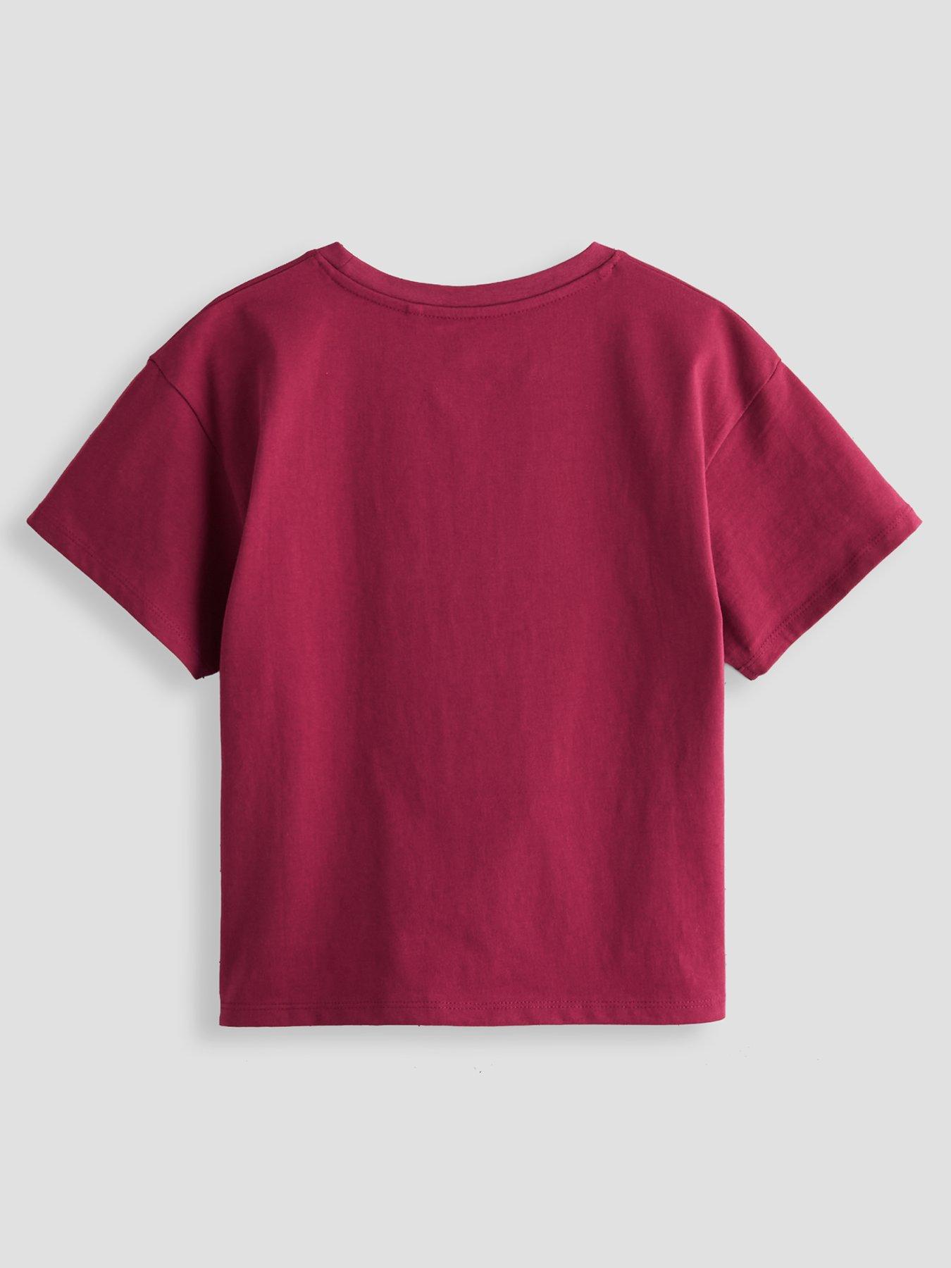 Image 2 of 4 of The Very Collection Girls Cafe Oversized Slogan T-shirt (3 - 16 years) - Red