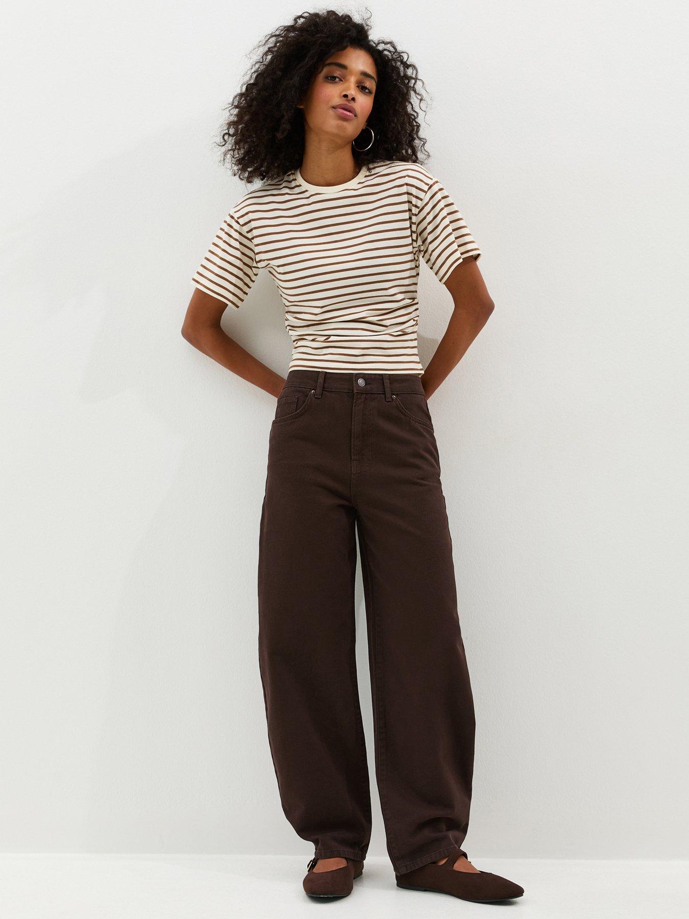 new-look-dark-brown-barrel-leg-jeans