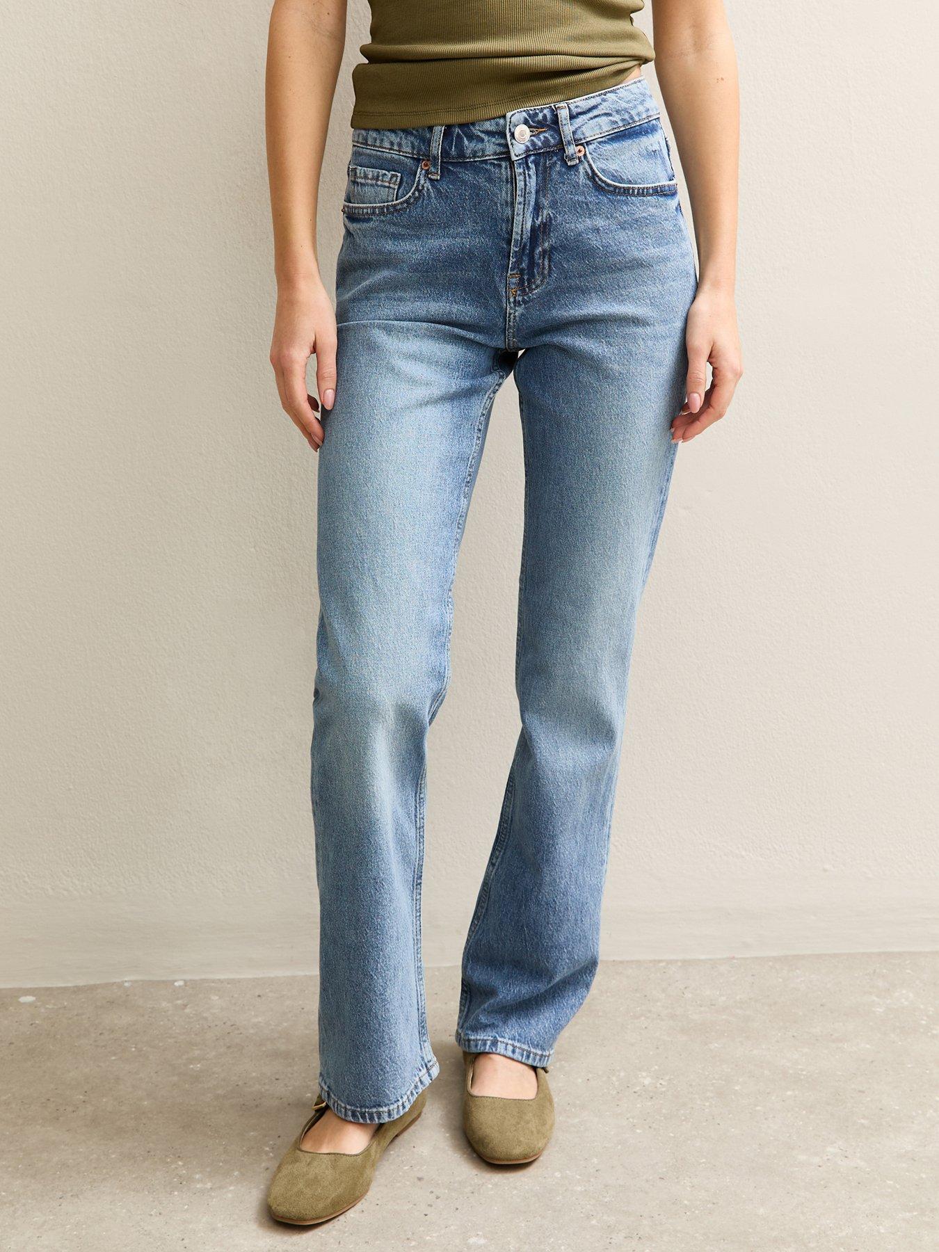  image of new-look-mid-straight-leg-jeans-blue