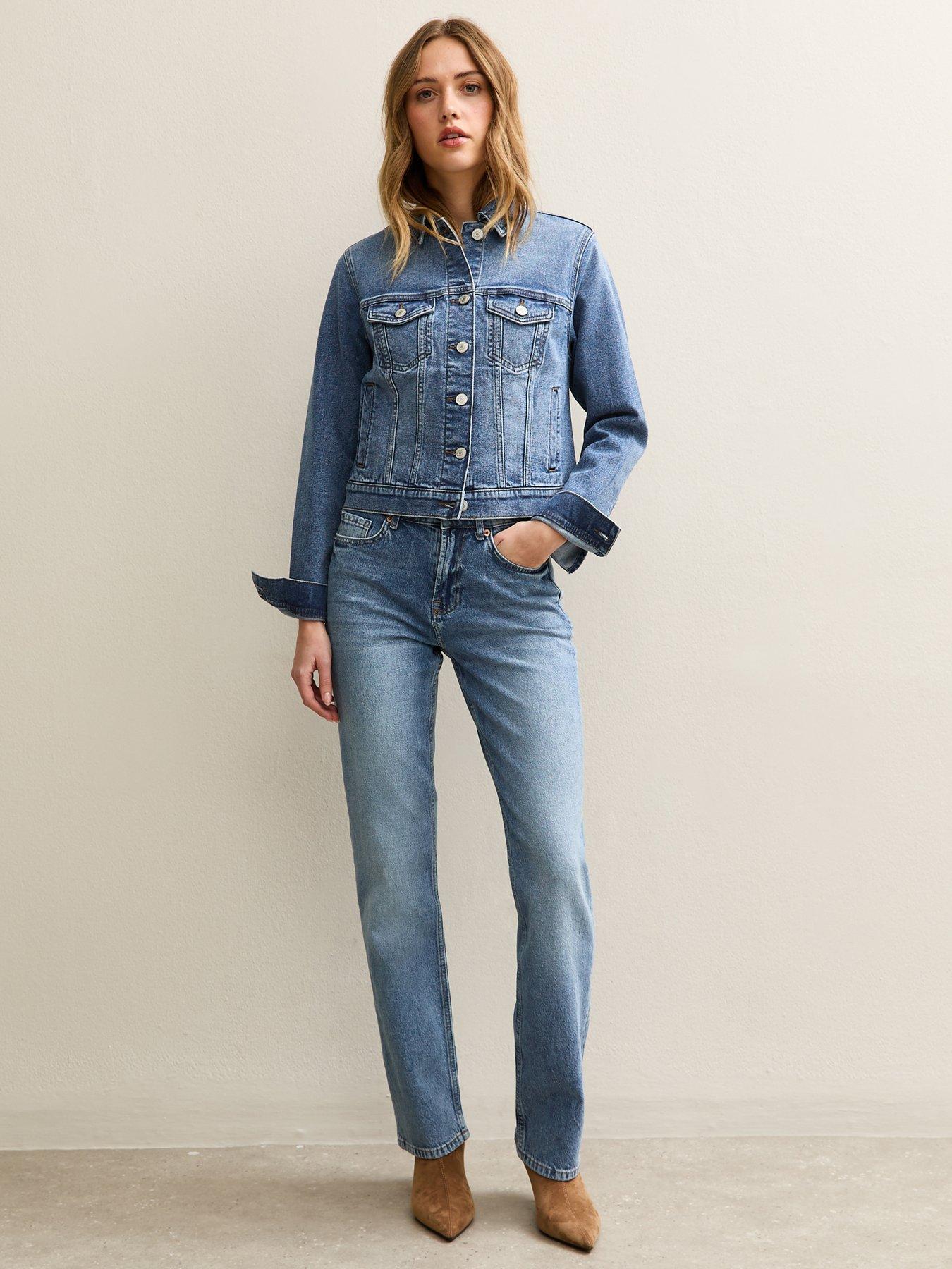  image of new-look-mid-straight-leg-jeans-blue