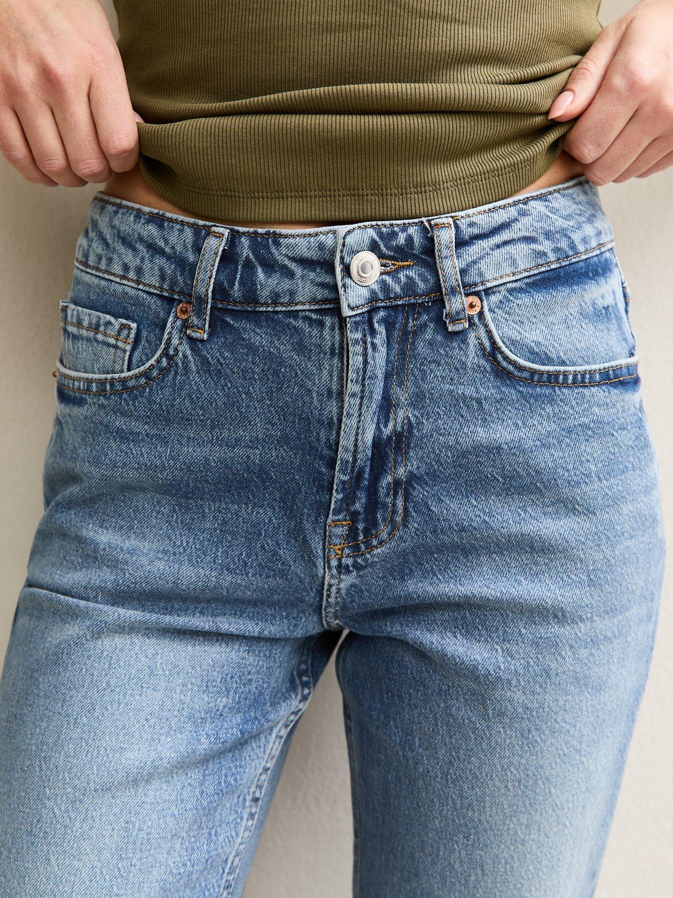  image of new-look-mid-straight-leg-jeans-blue