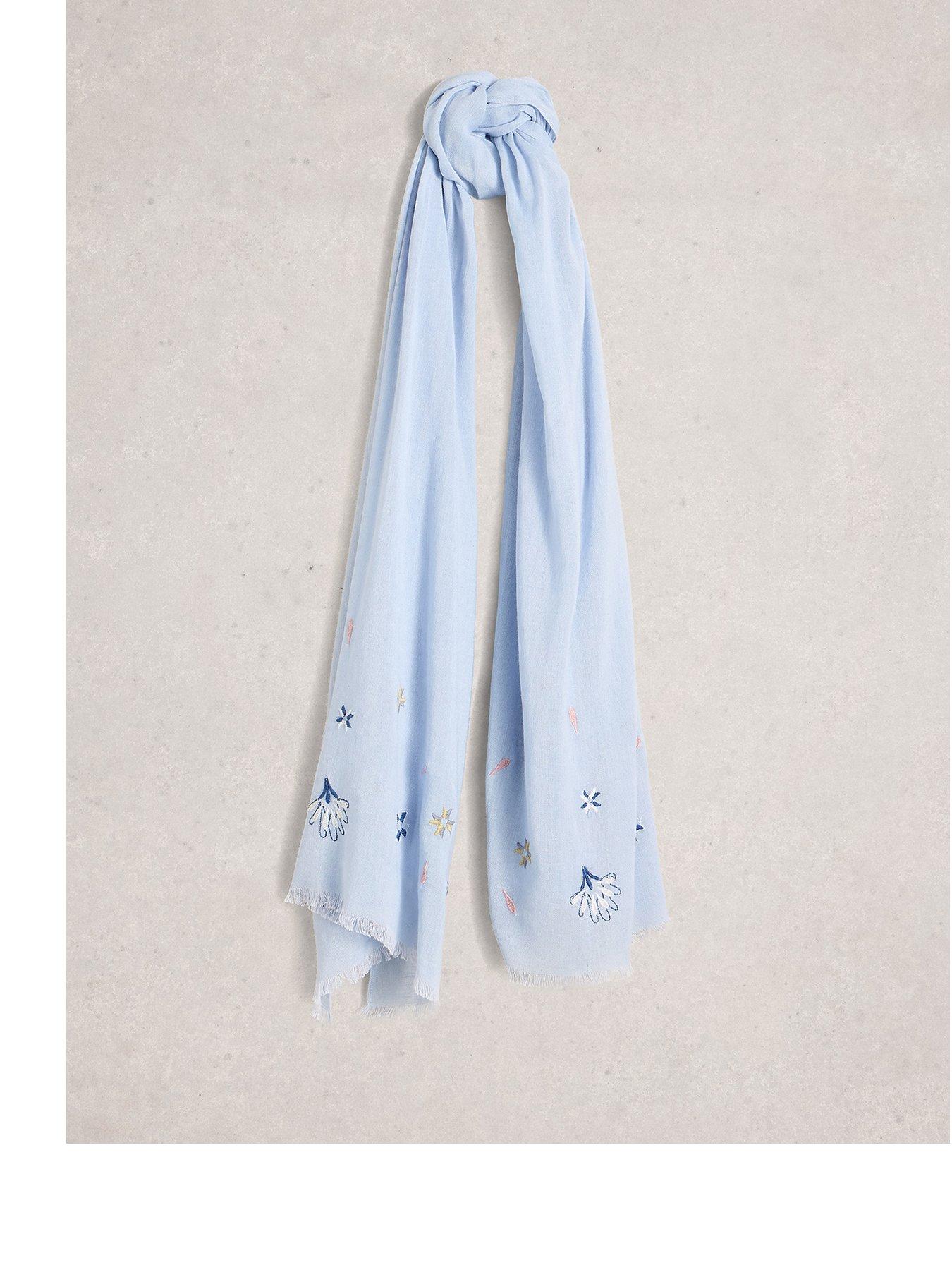 front image of white-stuff-embroidered-scarf