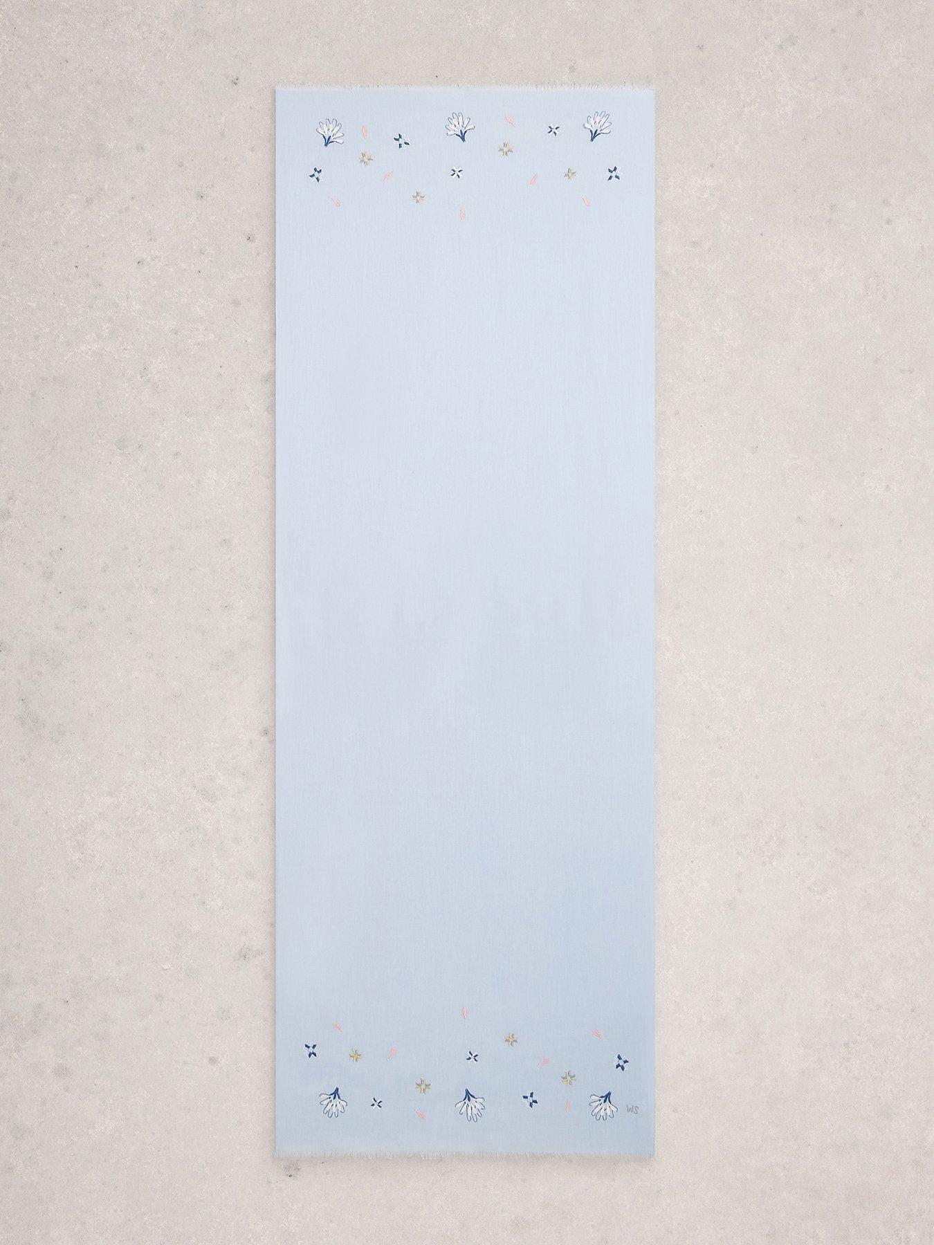 stillFront image of white-stuff-embroidered-scarf