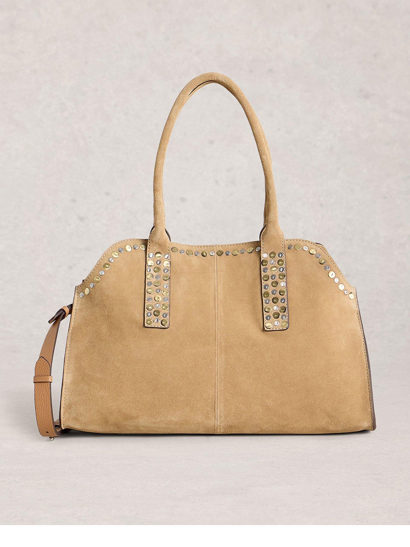 Image 1 of 4 of White Stuff Bryony Studded Bowling Bag - Brown