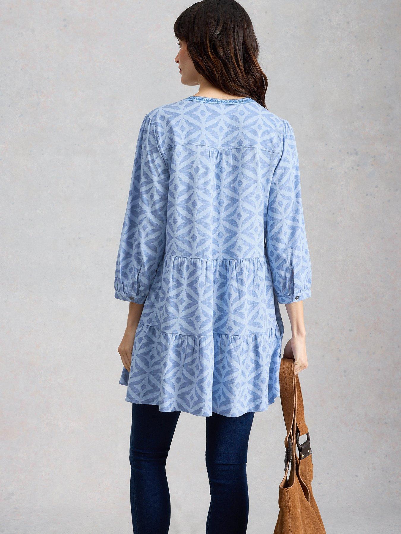 Image 2 of 6 of White Stuff Marta Embroidered Tunic - Blue