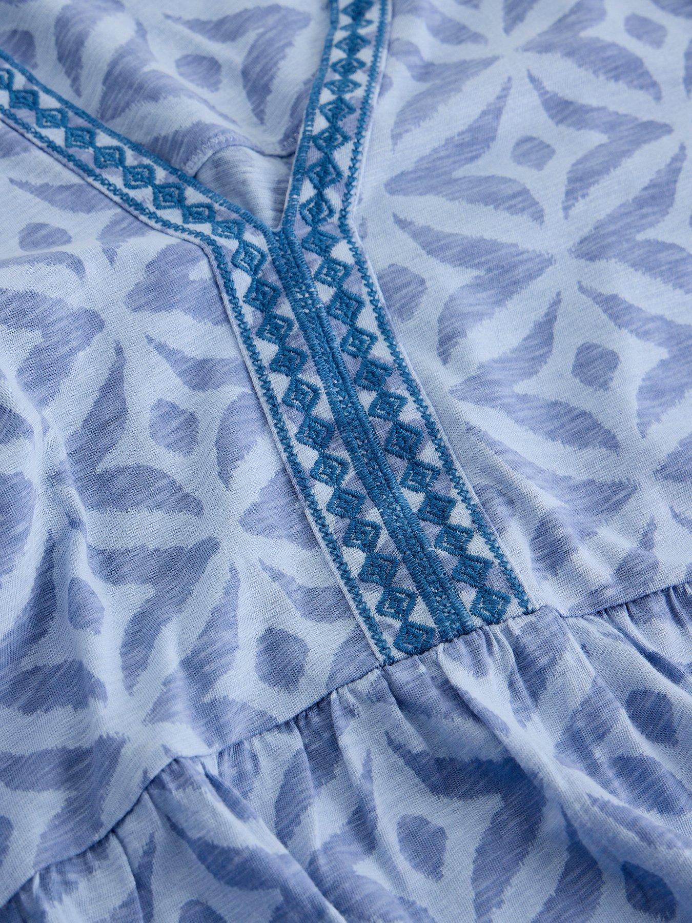 Image 6 of 6 of White Stuff Marta Embroidered Tunic - Blue