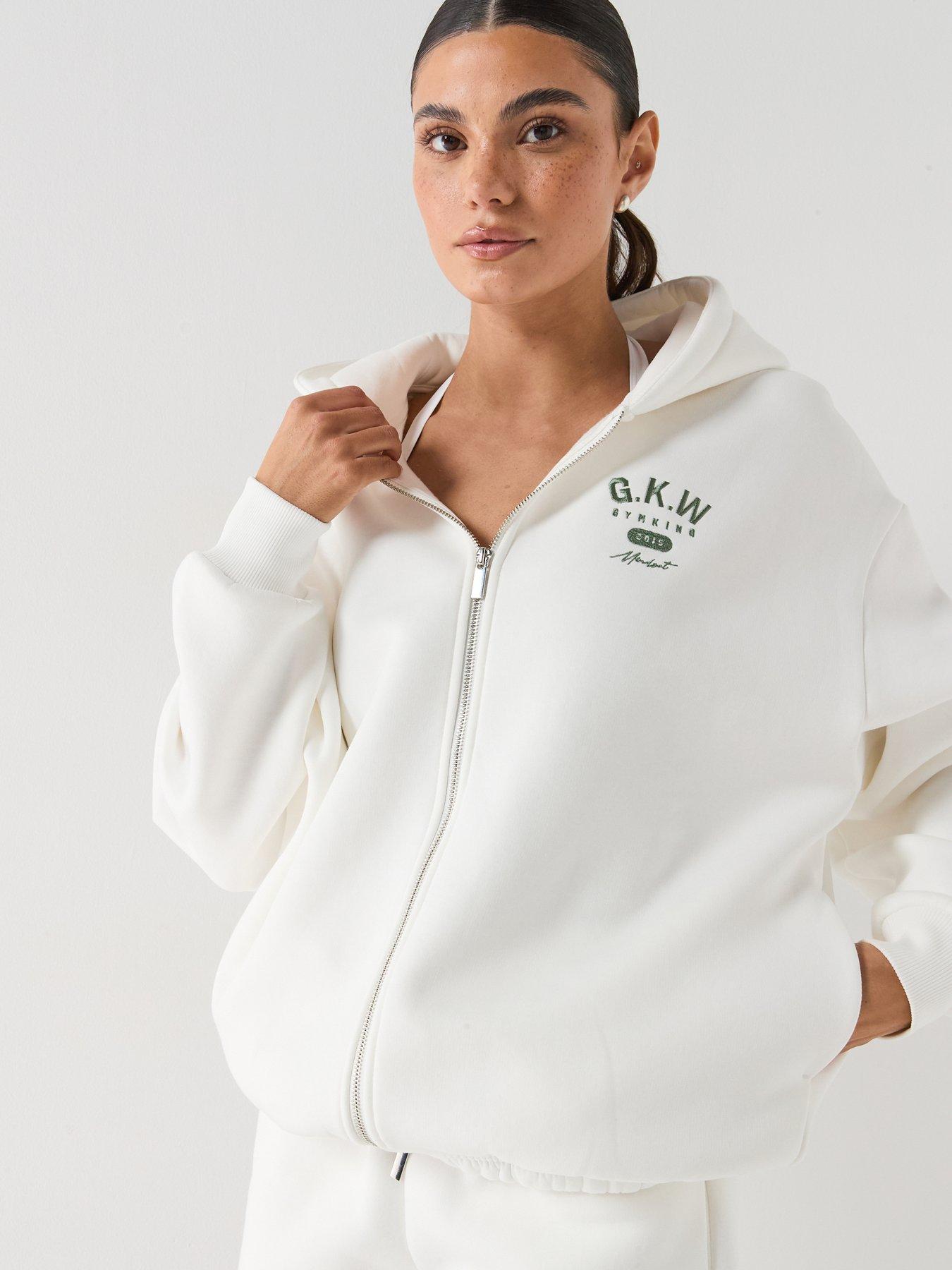 Gym King Womens Composure Bungee Hem Full Zip - Cream