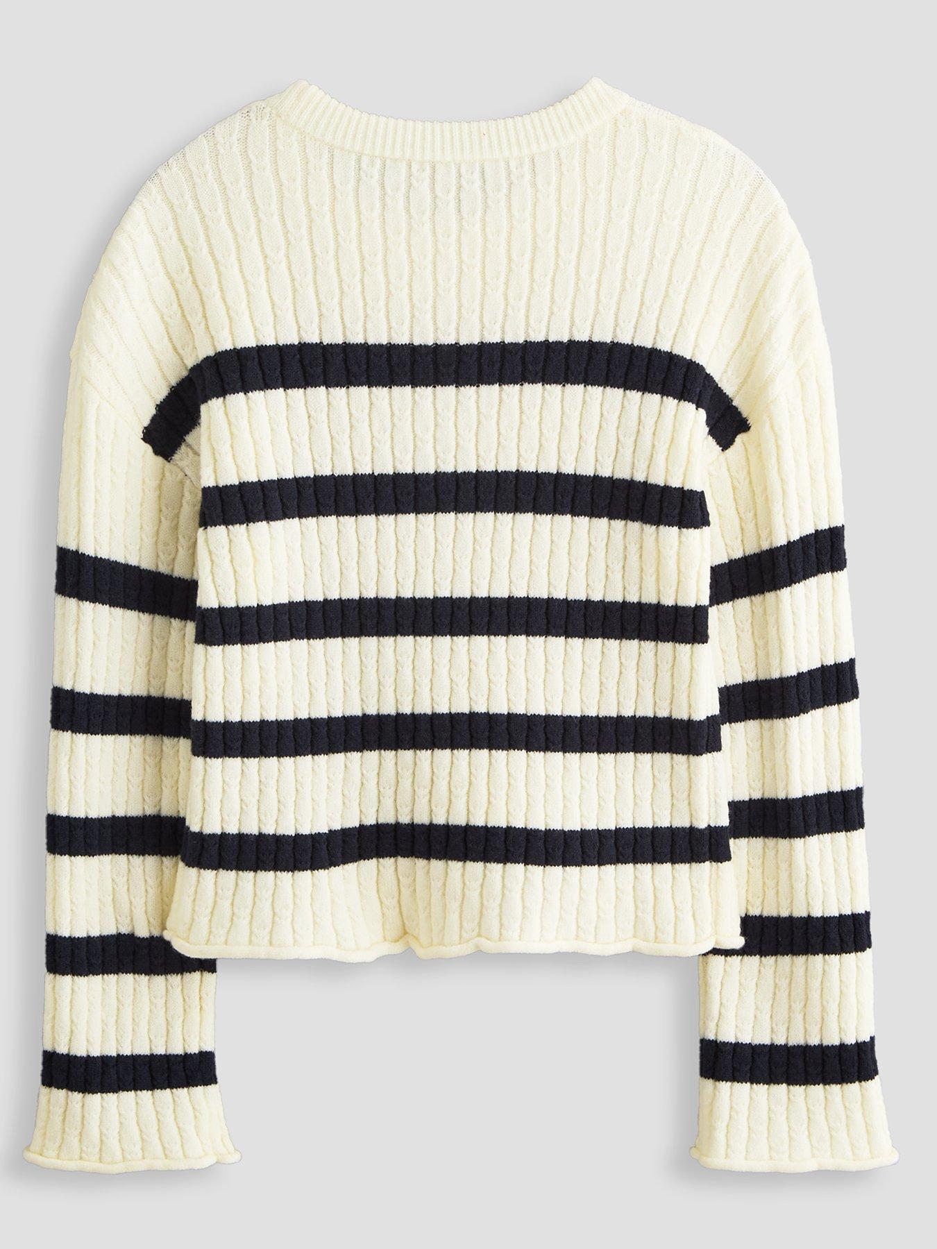 Image 2 of 4 of The Very Collection Girls Crew Neck Lightweight Knitted Jumper - Stripe