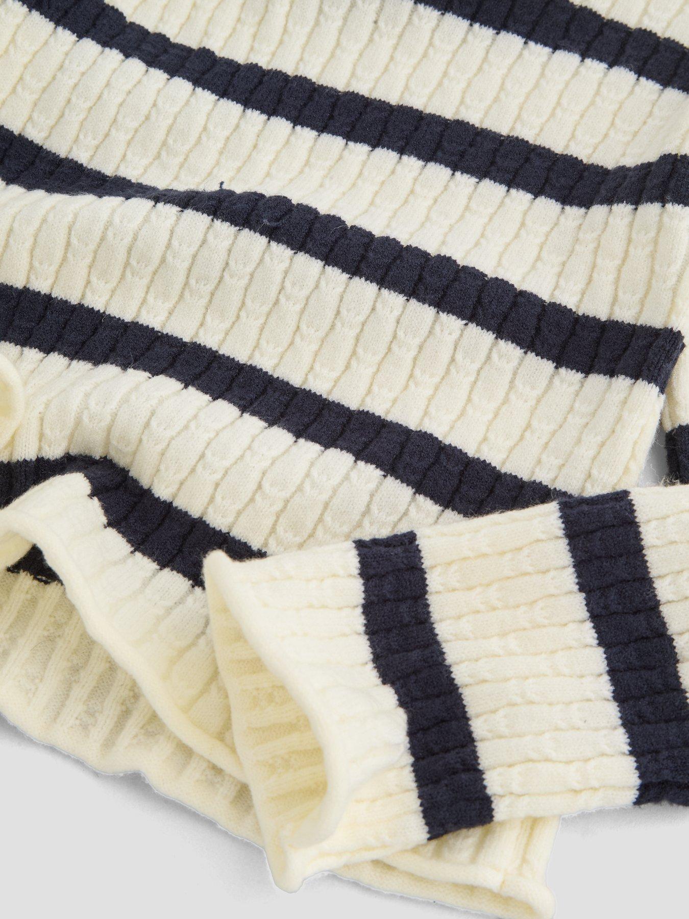 Image 4 of 4 of The Very Collection Girls Crew Neck Lightweight Knitted Jumper - Stripe