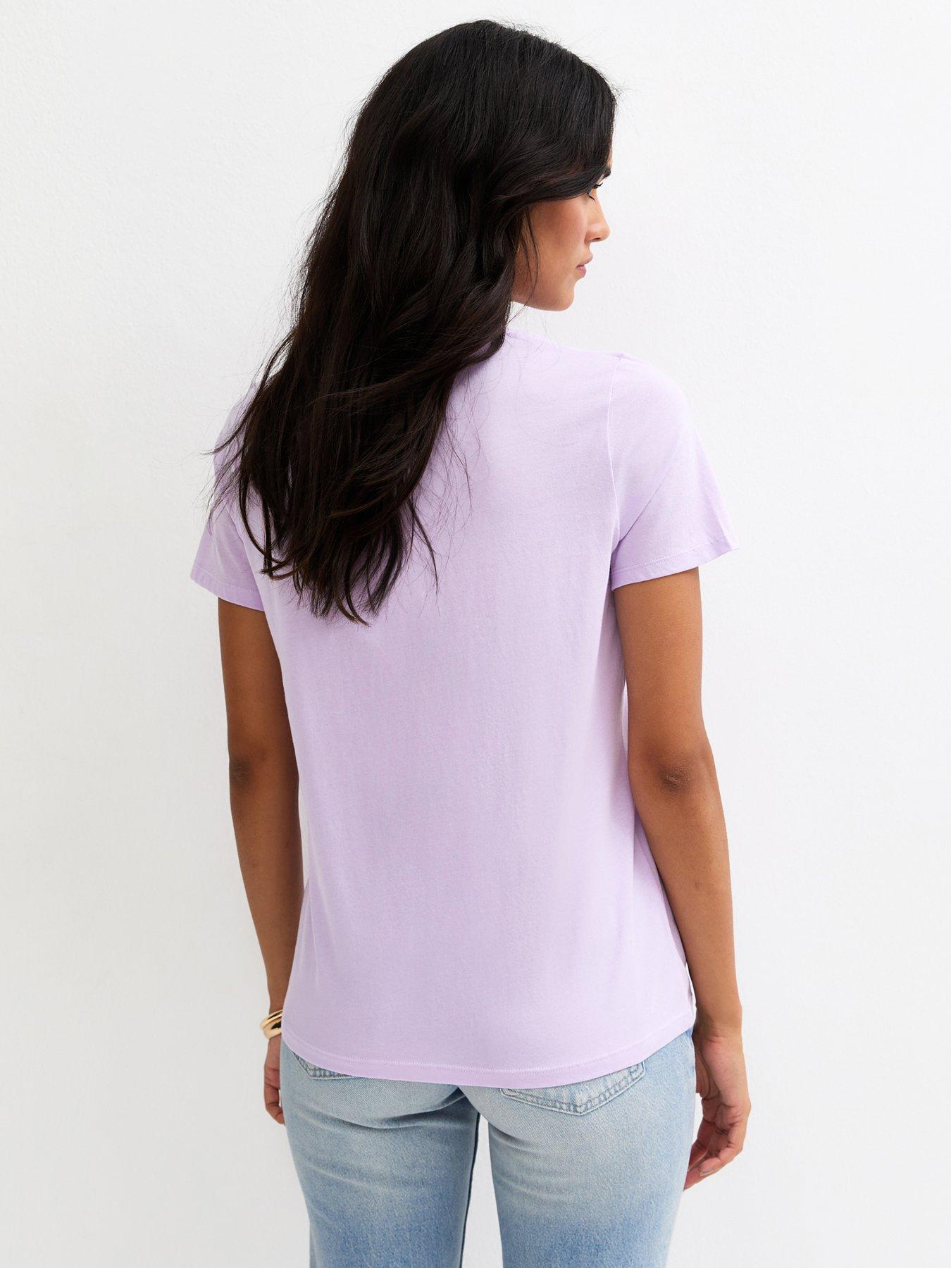 Image 2 of 5 of New Look Lilac Daisy Print T-shirt