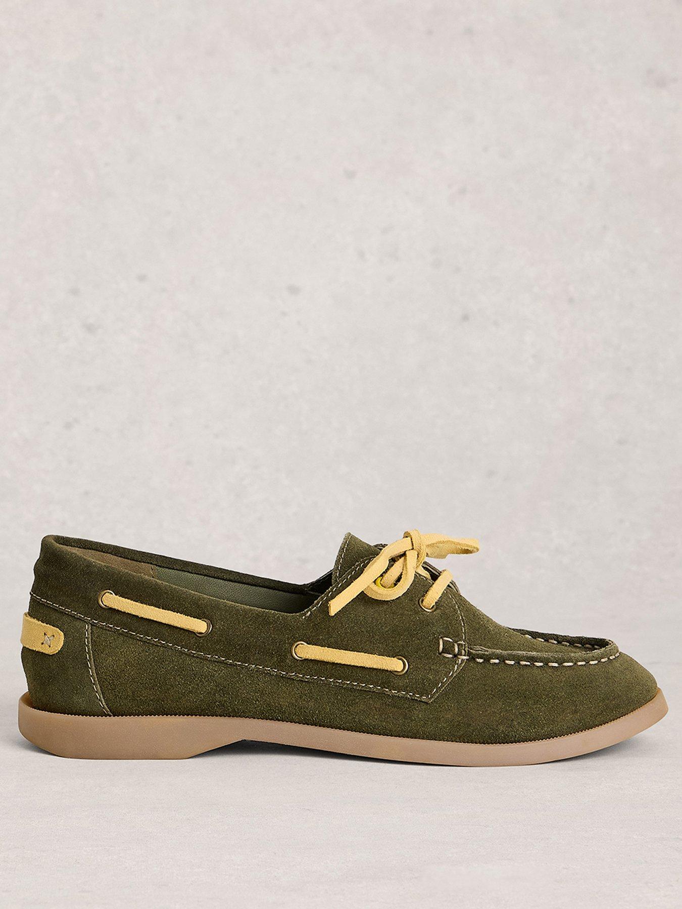 Image 1 of 4 of White Stuff Boat Lace Up Shoe - Green