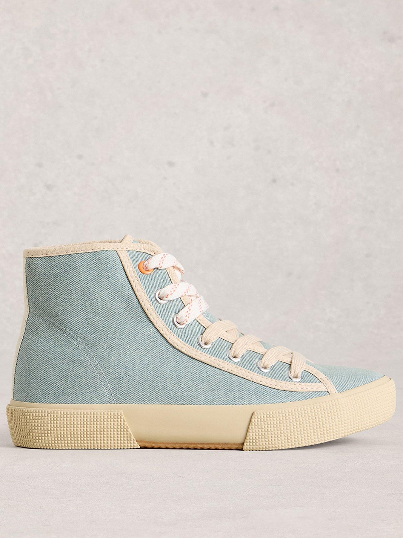 Image 1 of 4 of White Stuff Pippa Hi-Top Trainer - Blue
