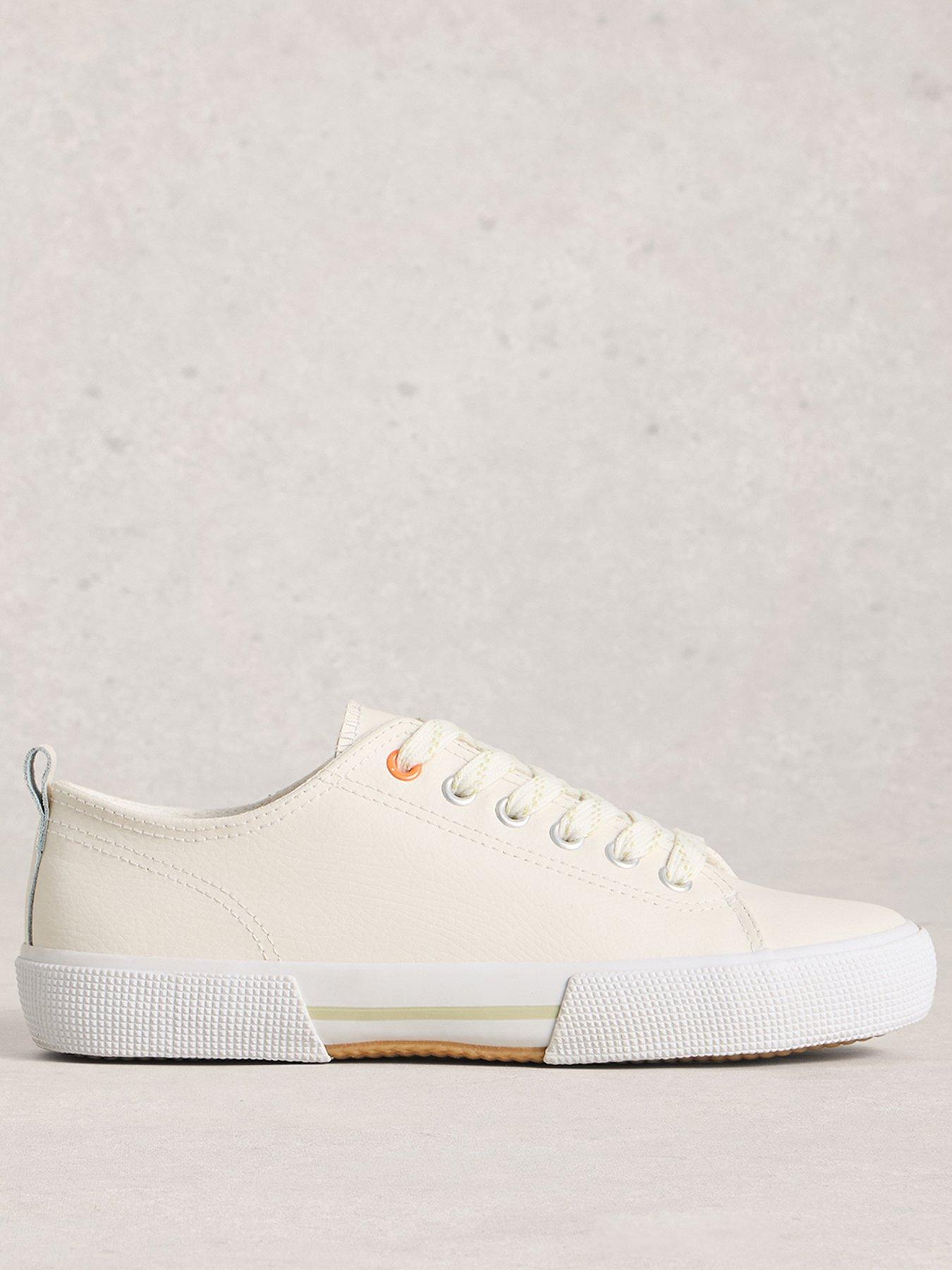 White Stuff Pippa Leather Lace Up Trainer - White
