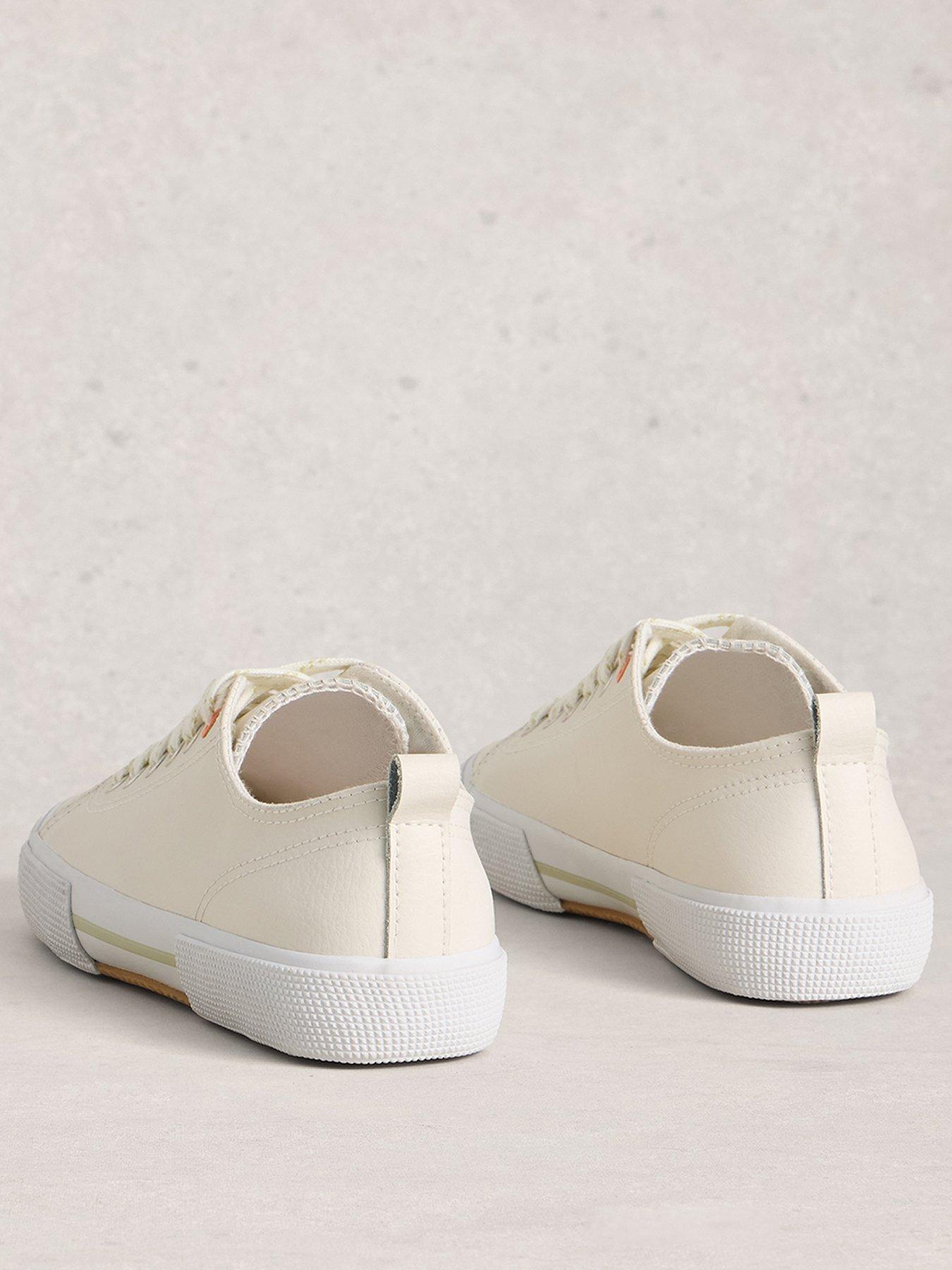 Image 3 of 4 of White Stuff Pippa Leather Lace Up Trainer - White