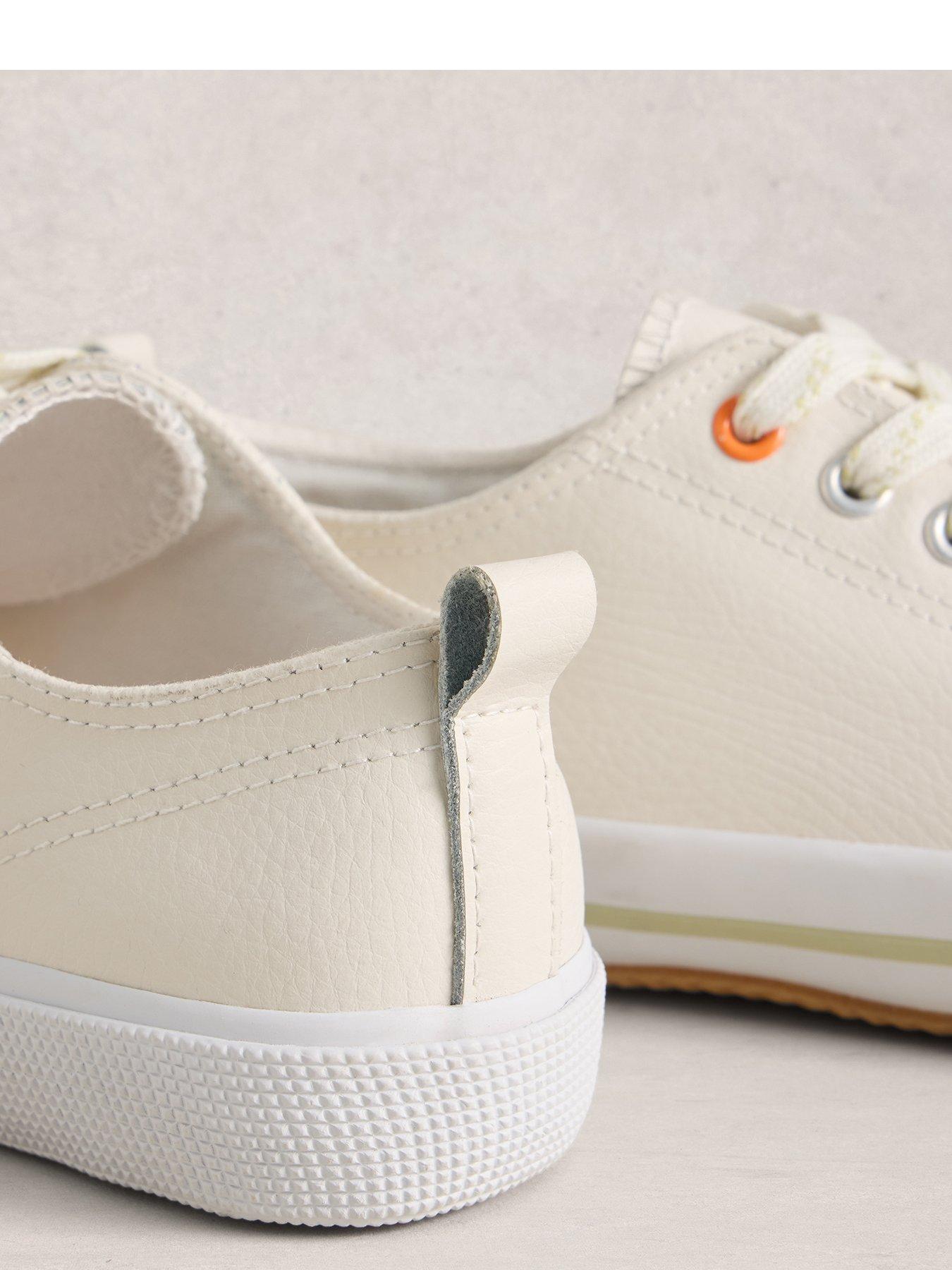 Image 4 of 4 of White Stuff Pippa Leather Lace Up Trainer - White