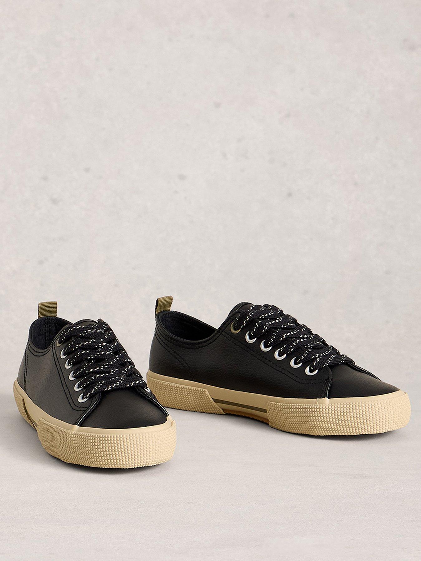  image of white-stuff-pippa-leather-lace-up-trainer-black
