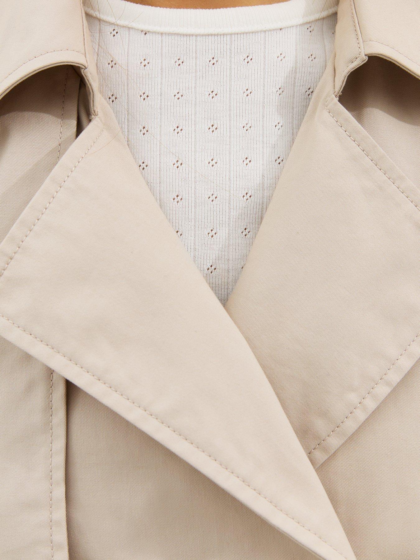 Image 6 of 6 of New Look Cropped Trench Mac Jacket - Stone