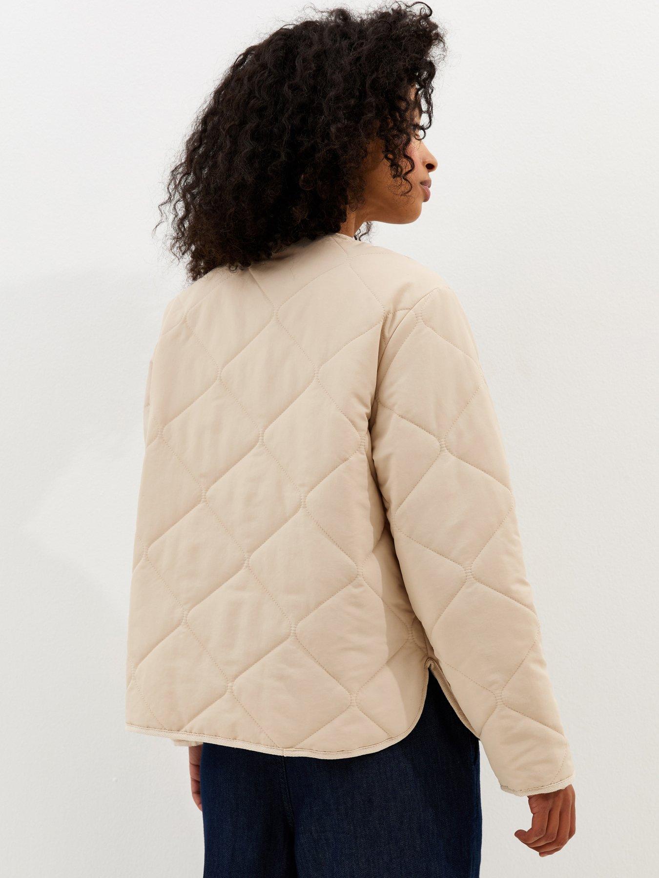 Image 2 of 5 of New Look Soft Touch Quilted Jacket - Stone