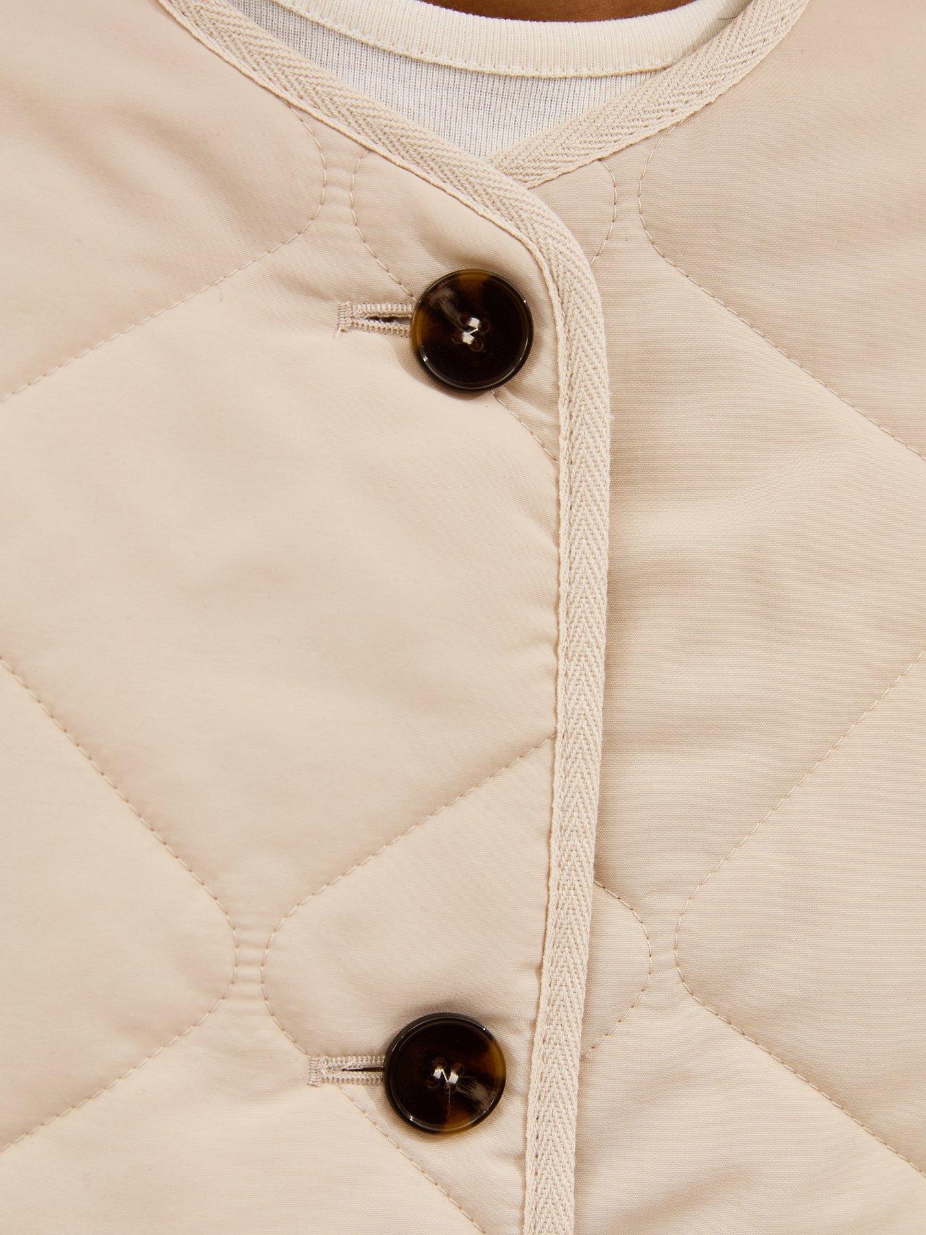 Image 5 of 5 of New Look Soft Touch Quilted Jacket - Stone