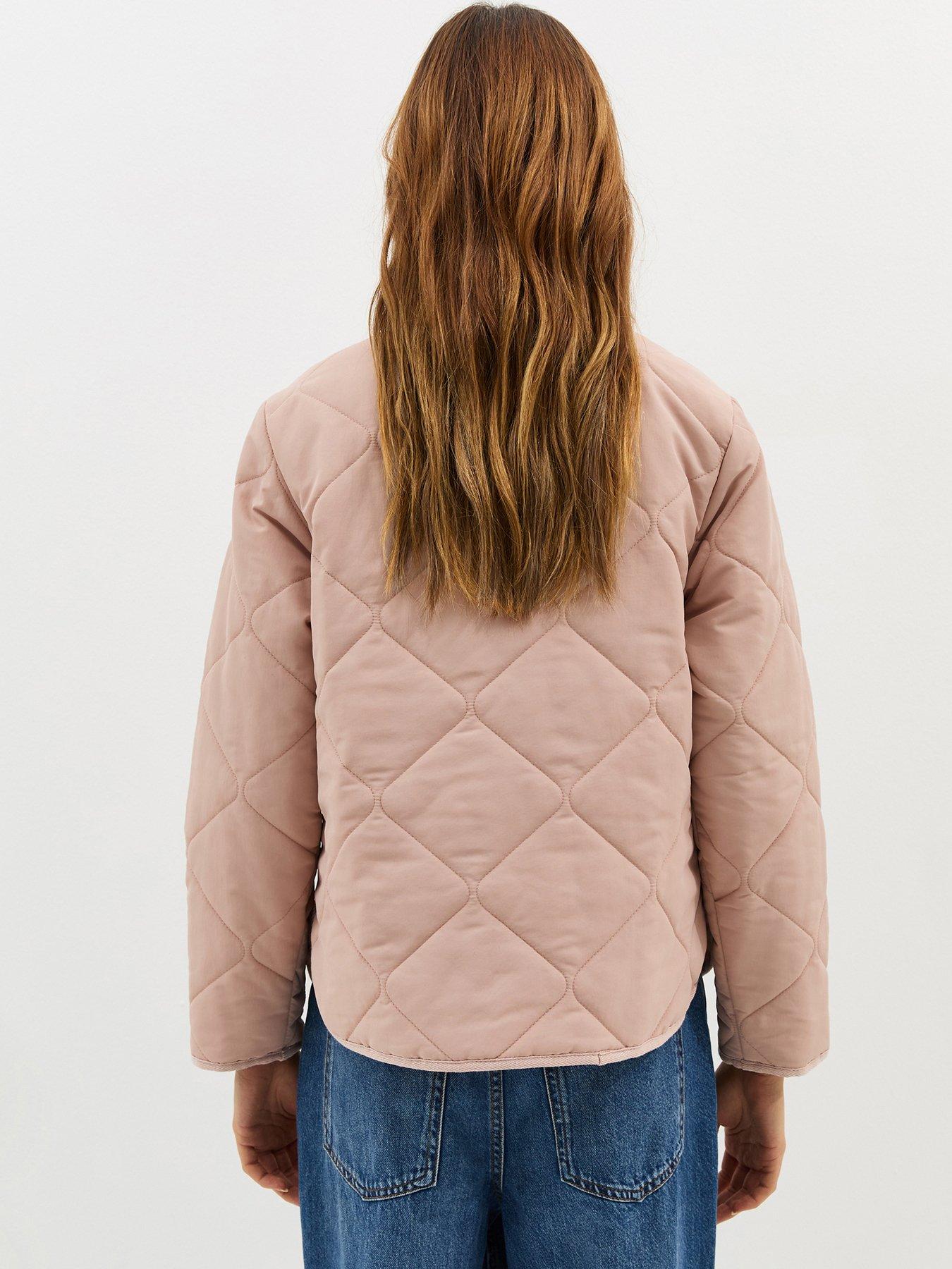 Image 2 of 6 of New Look Pale Soft Touch Quilted Jacket - Pink
