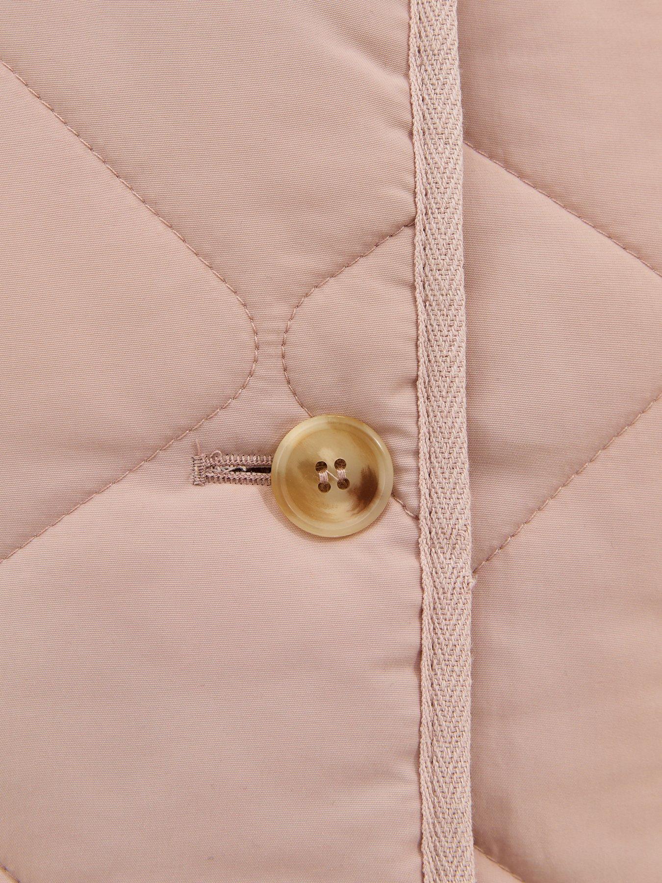 Image 6 of 6 of New Look Pale Soft Touch Quilted Jacket - Pink