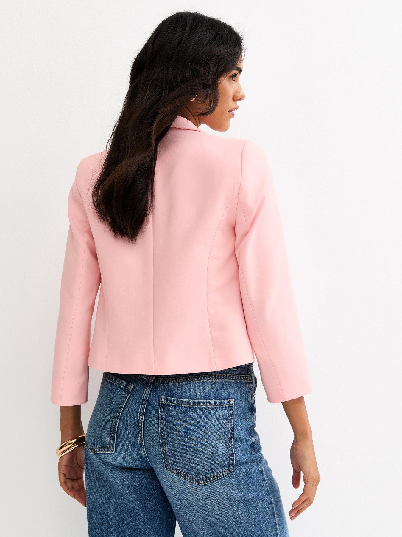  image of new-look-pale-pink-cropped-blazer