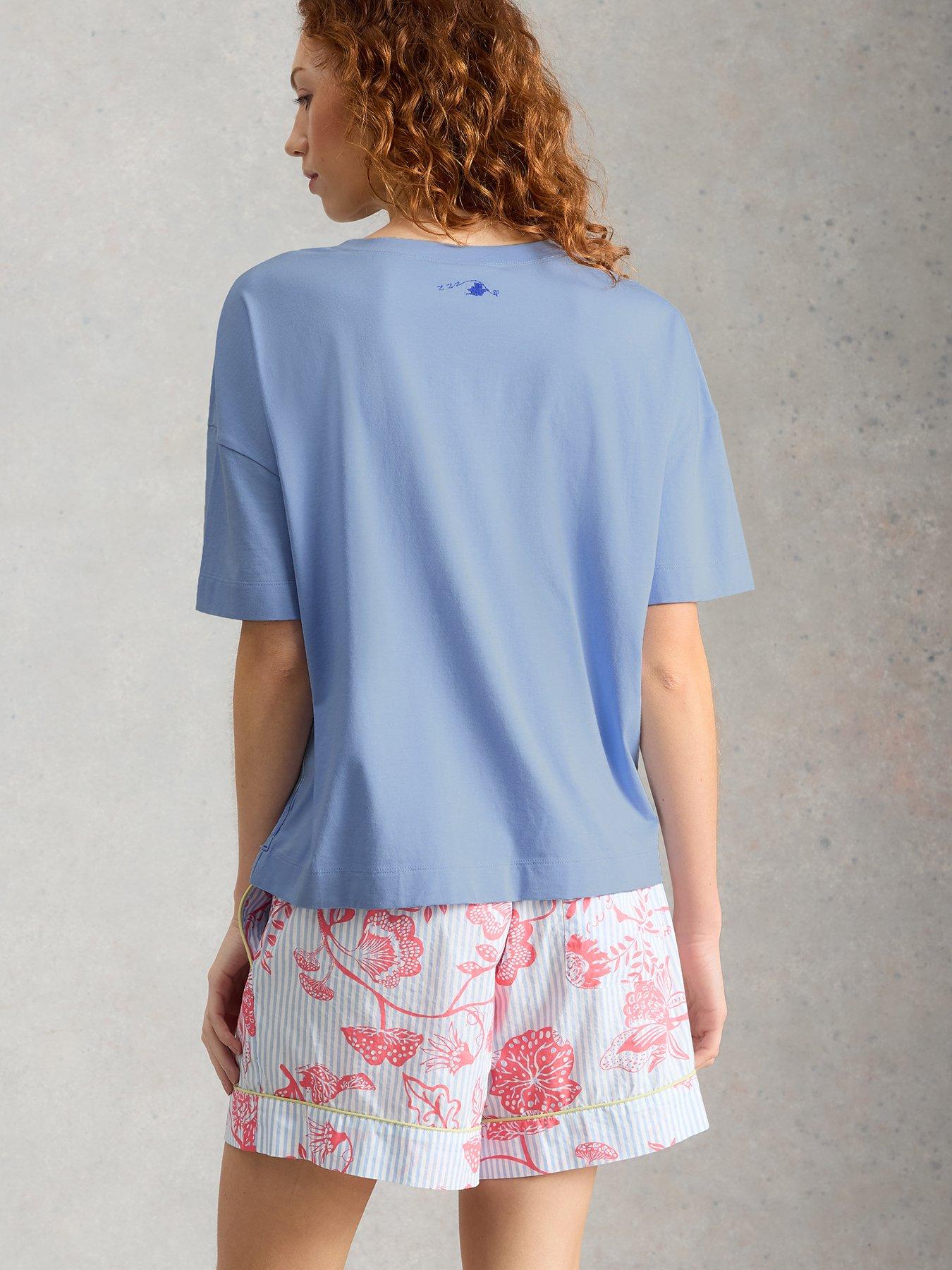 Image 2 of 6 of White Stuff Maya Boxy Pyjama T-Shirt - Blue