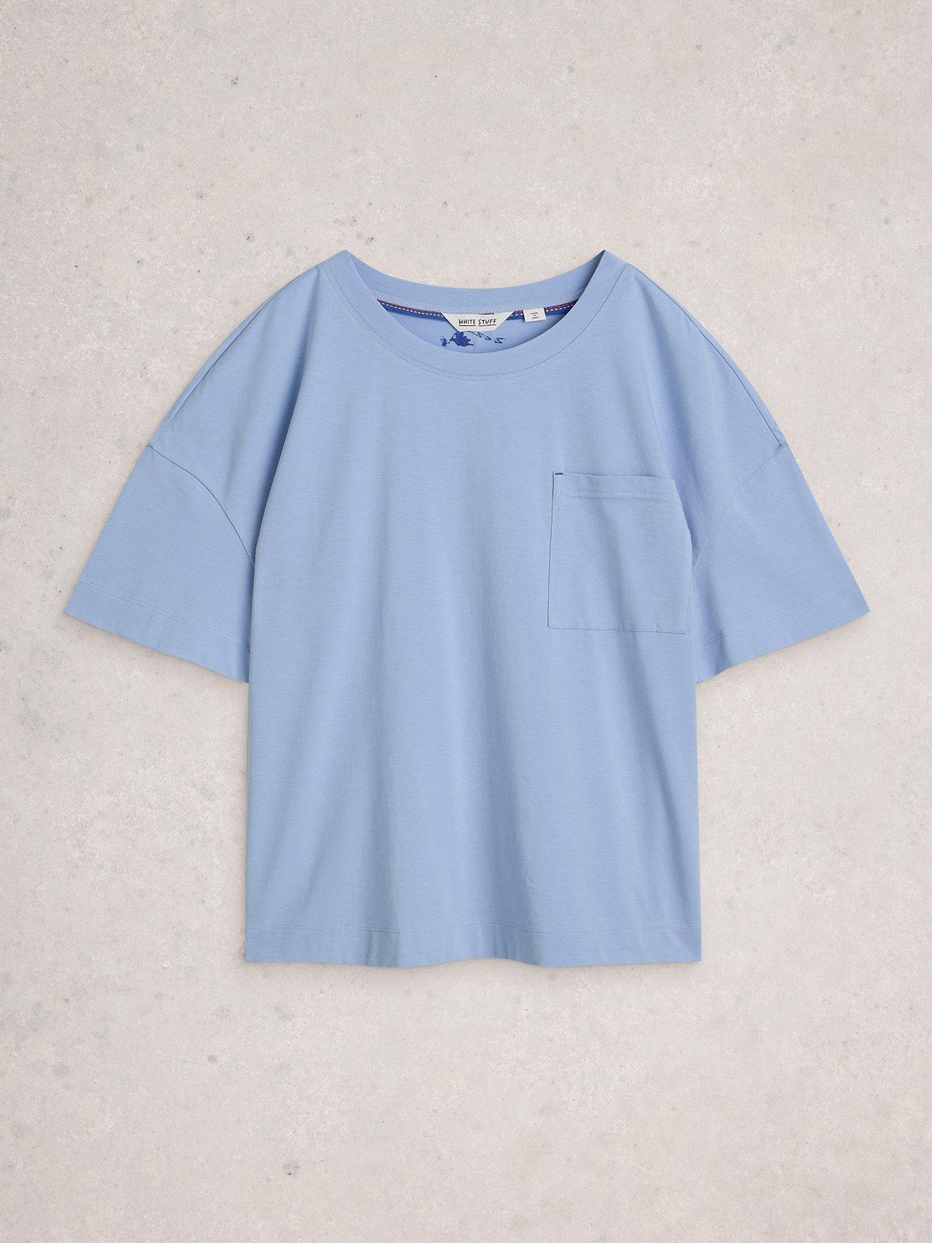 Image 5 of 6 of White Stuff Maya Boxy Pyjama T-Shirt - Blue