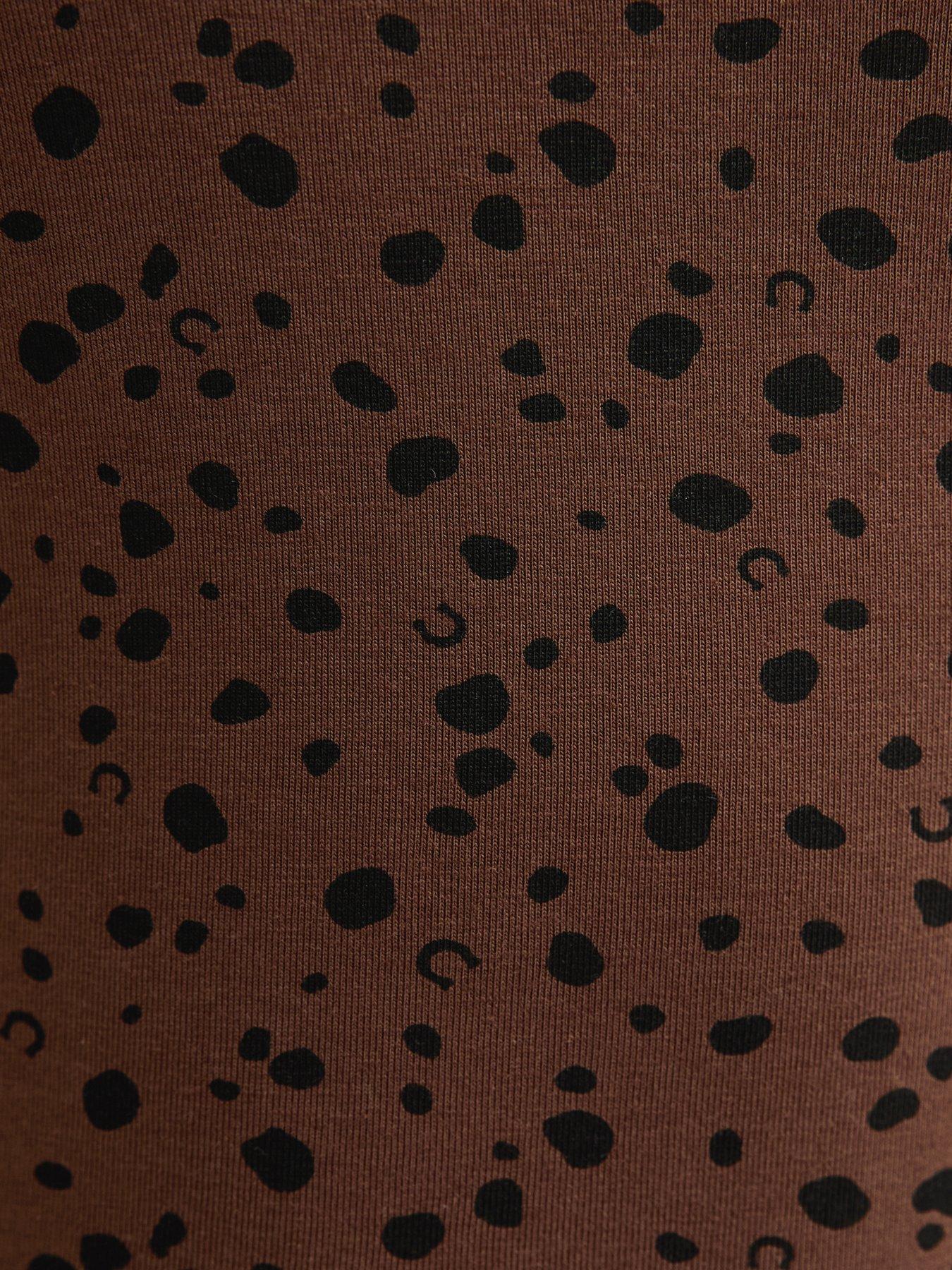 Image 5 of 5 of New Look Speckled Slash Neck Top - Brown