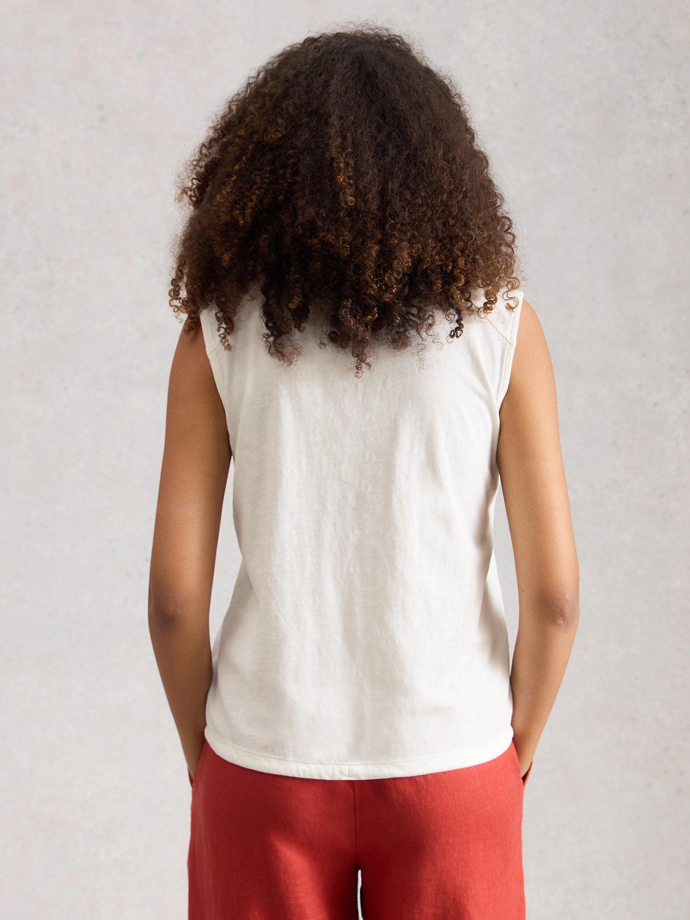  image of white-stuff-peony-sleeveless-shirt-white