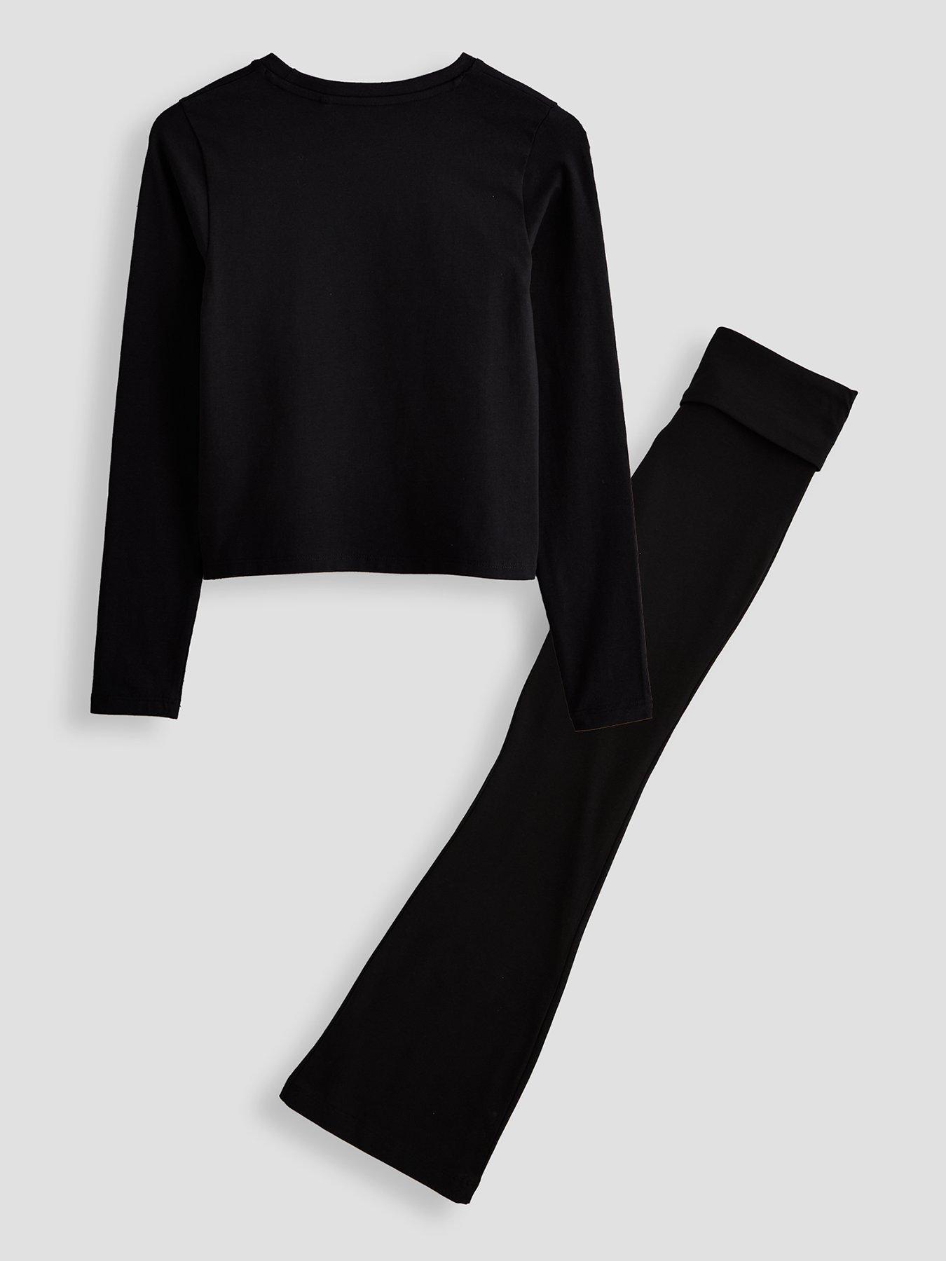 Image 2 of 4 of The Very Collection Girls Long Sleeve And Fold Over Legging Basic Set (3 - 16 years) - Black