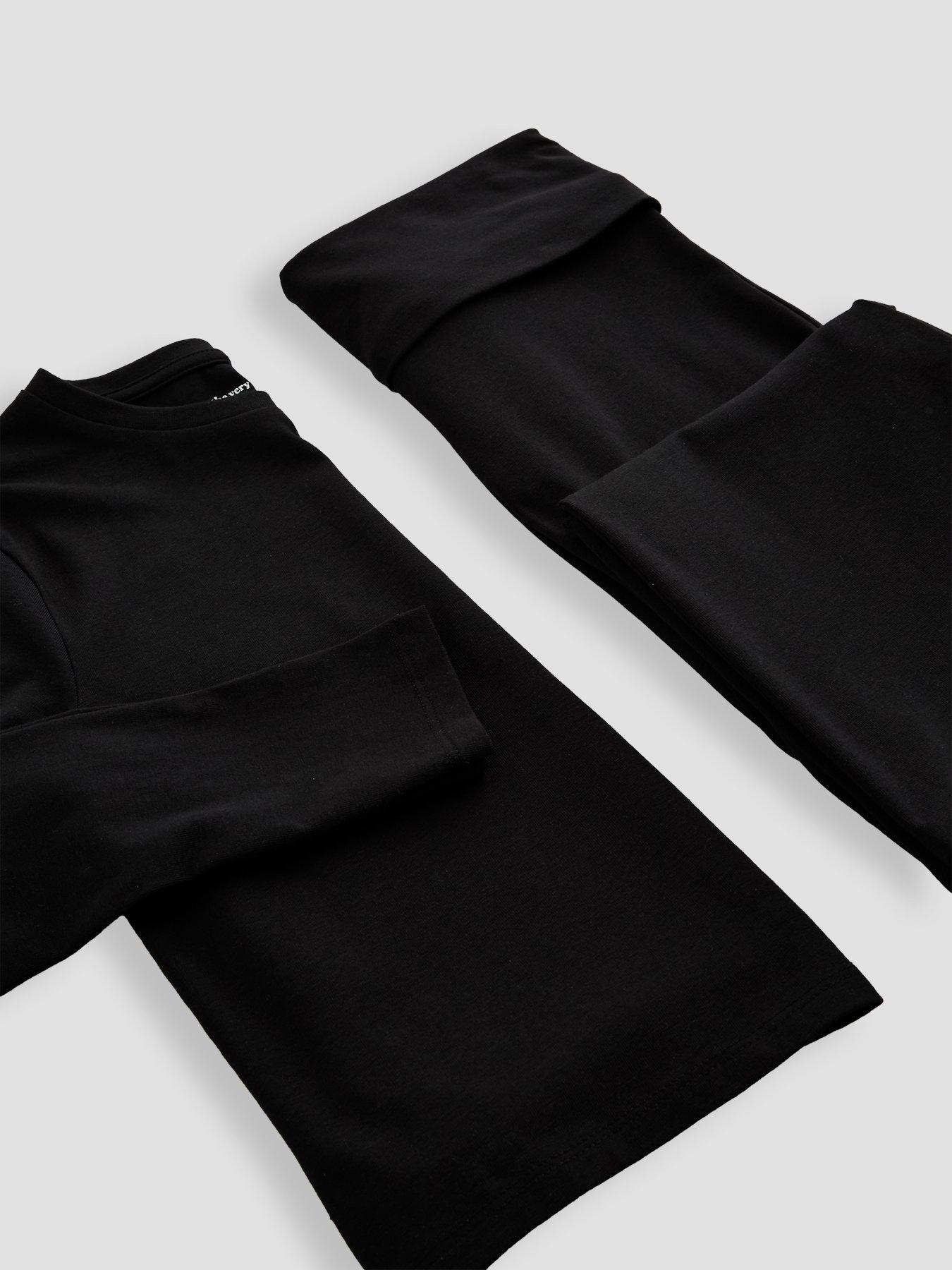 Image 3 of 4 of The Very Collection Girls Long Sleeve And Fold Over Legging Basic Set (3 - 16 years) - Black