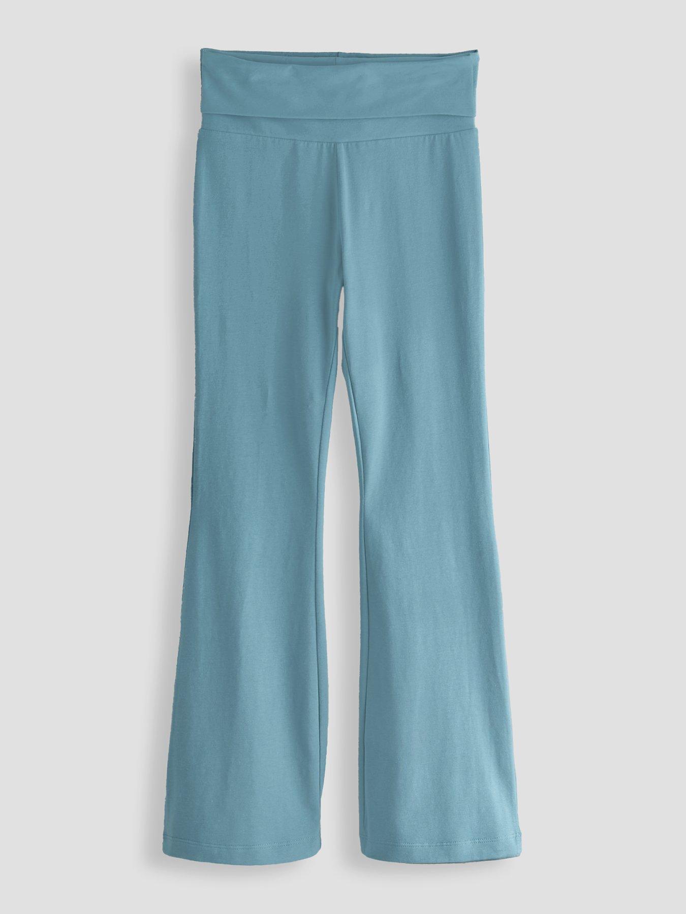 The Very Collection Girls Fold Over Flared Basic Leggings - Blue