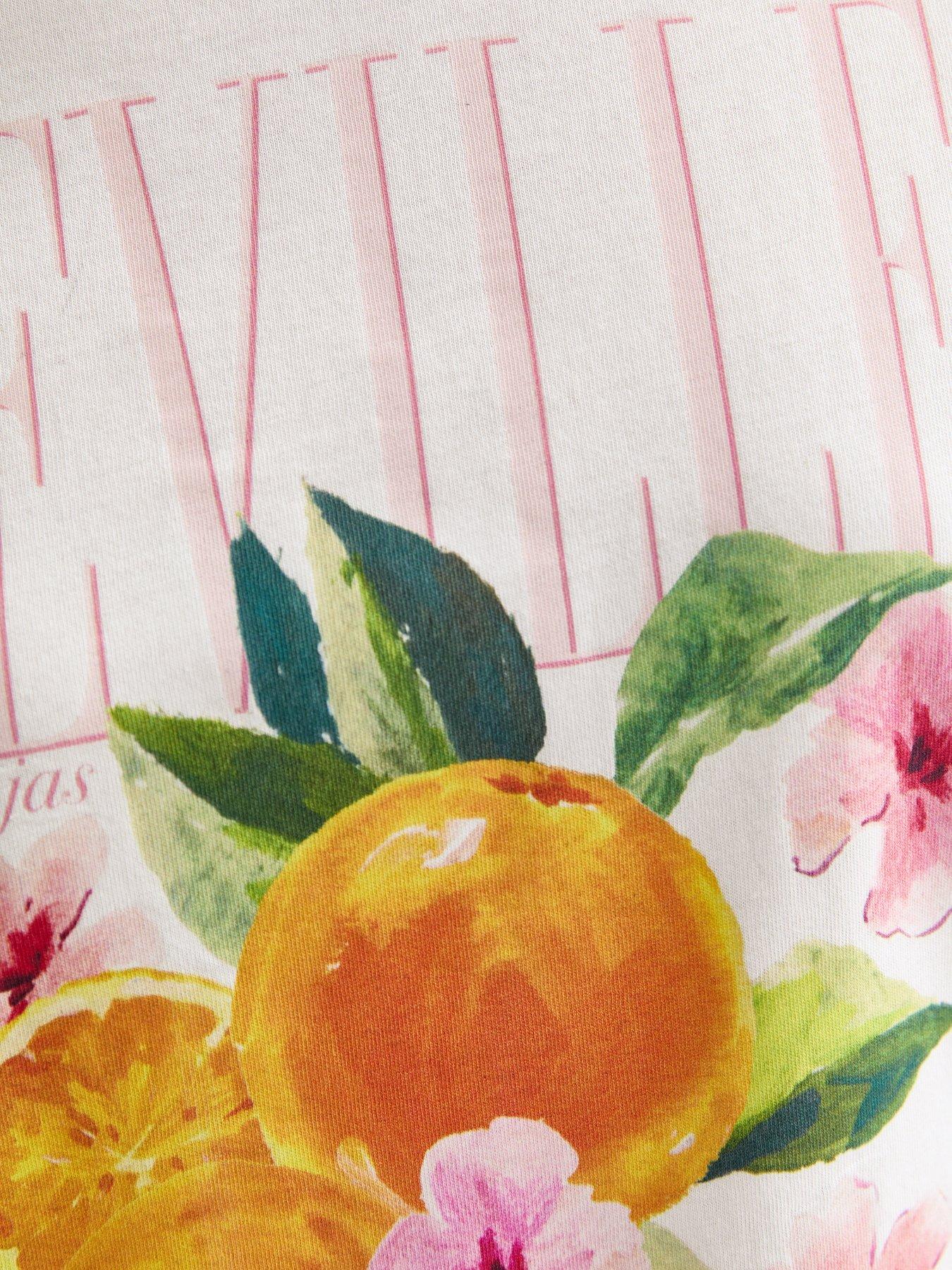  image of new-look-orange-print-t-shirt-white