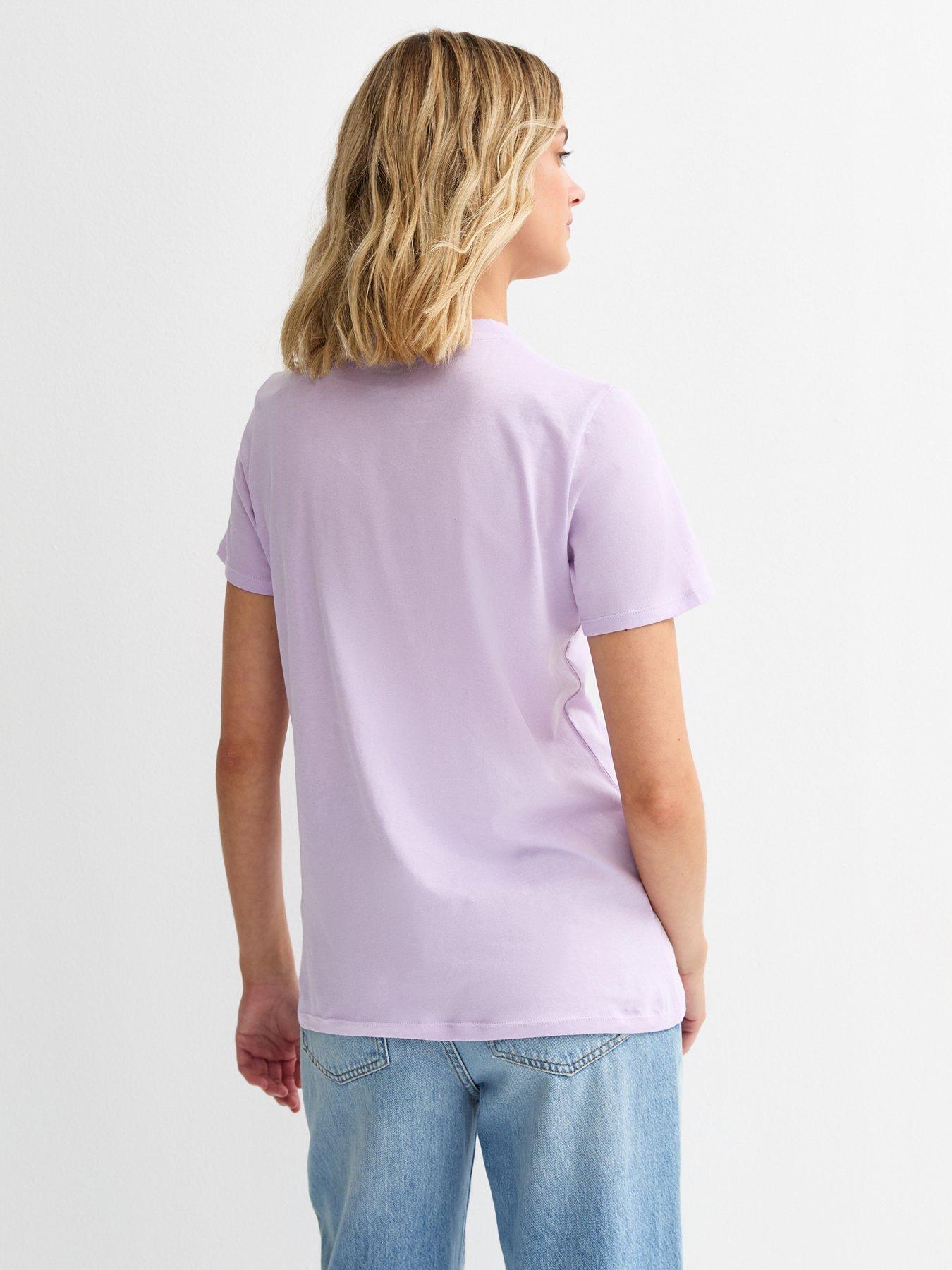 Image 2 of 5 of New Look Lilac Nyc Regular T-shirt