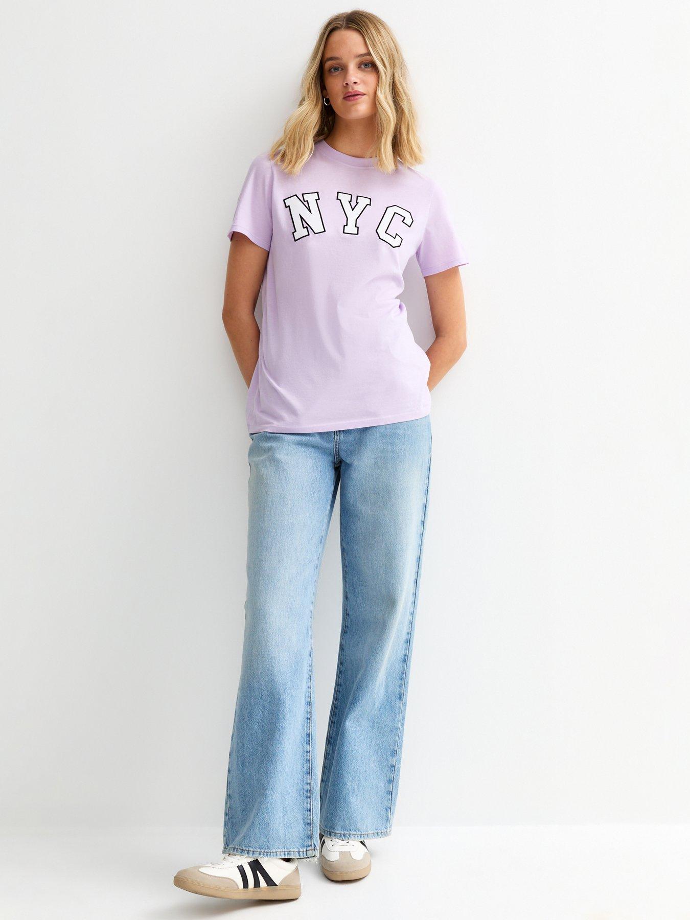 Image 3 of 5 of New Look Lilac Nyc Regular T-shirt