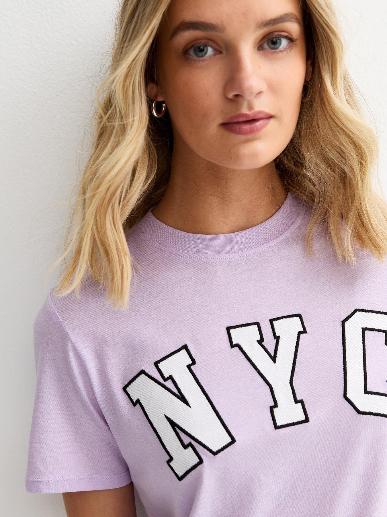 Image 4 of 5 of New Look Lilac Nyc Regular T-shirt