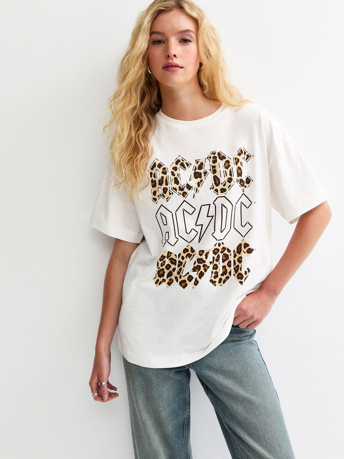  image of new-look-acdc-leopard-print-oversized-t-shirt-white